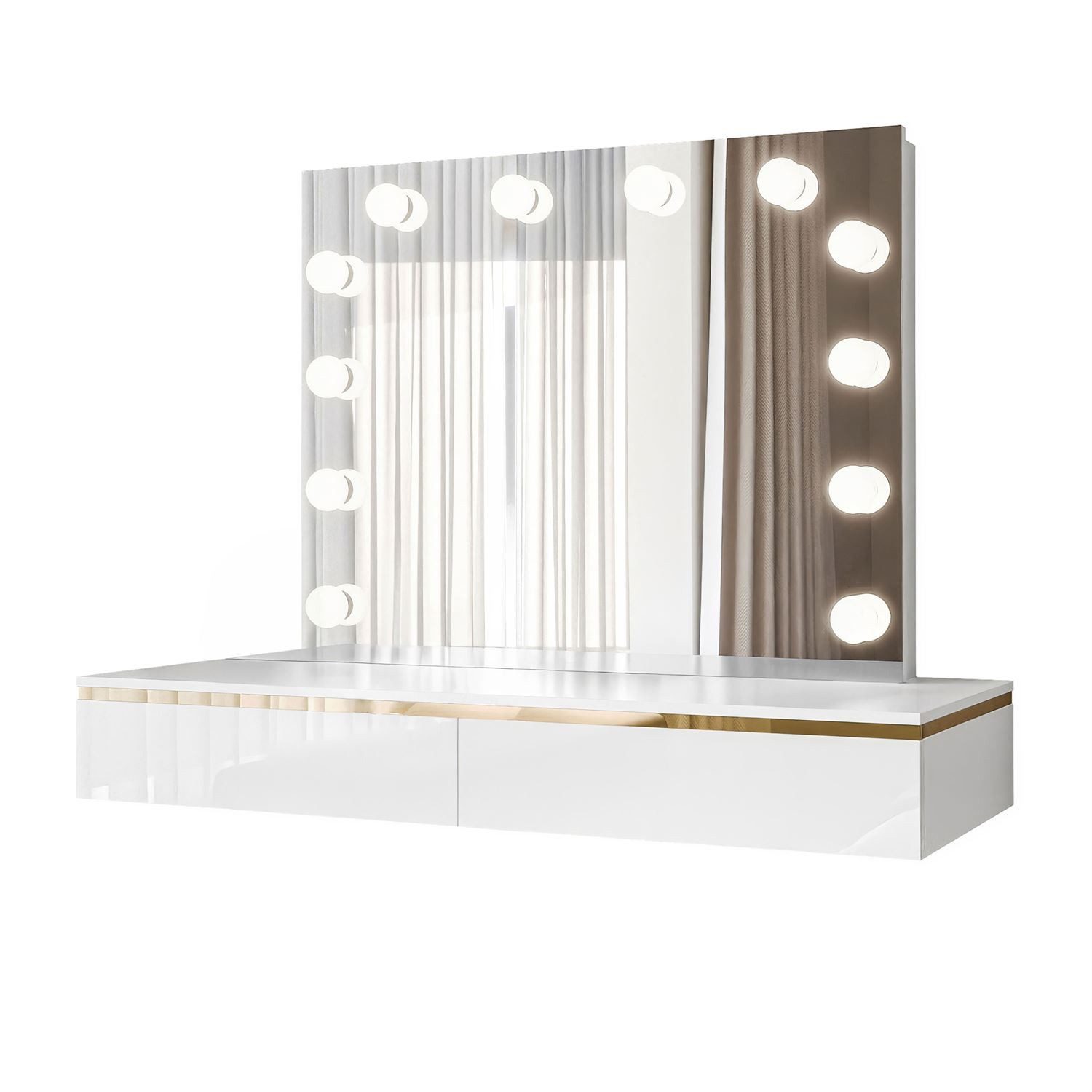 Lookway Schminktisch Hängender AURORA ELITE mit Spiegel, Weiß / Weiß hochgl günstig online kaufen