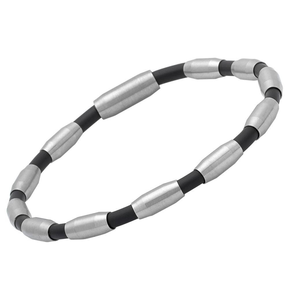 Unique Armband Unique Kautschukarmband Edelstahlelemente B5175 günstig online kaufen