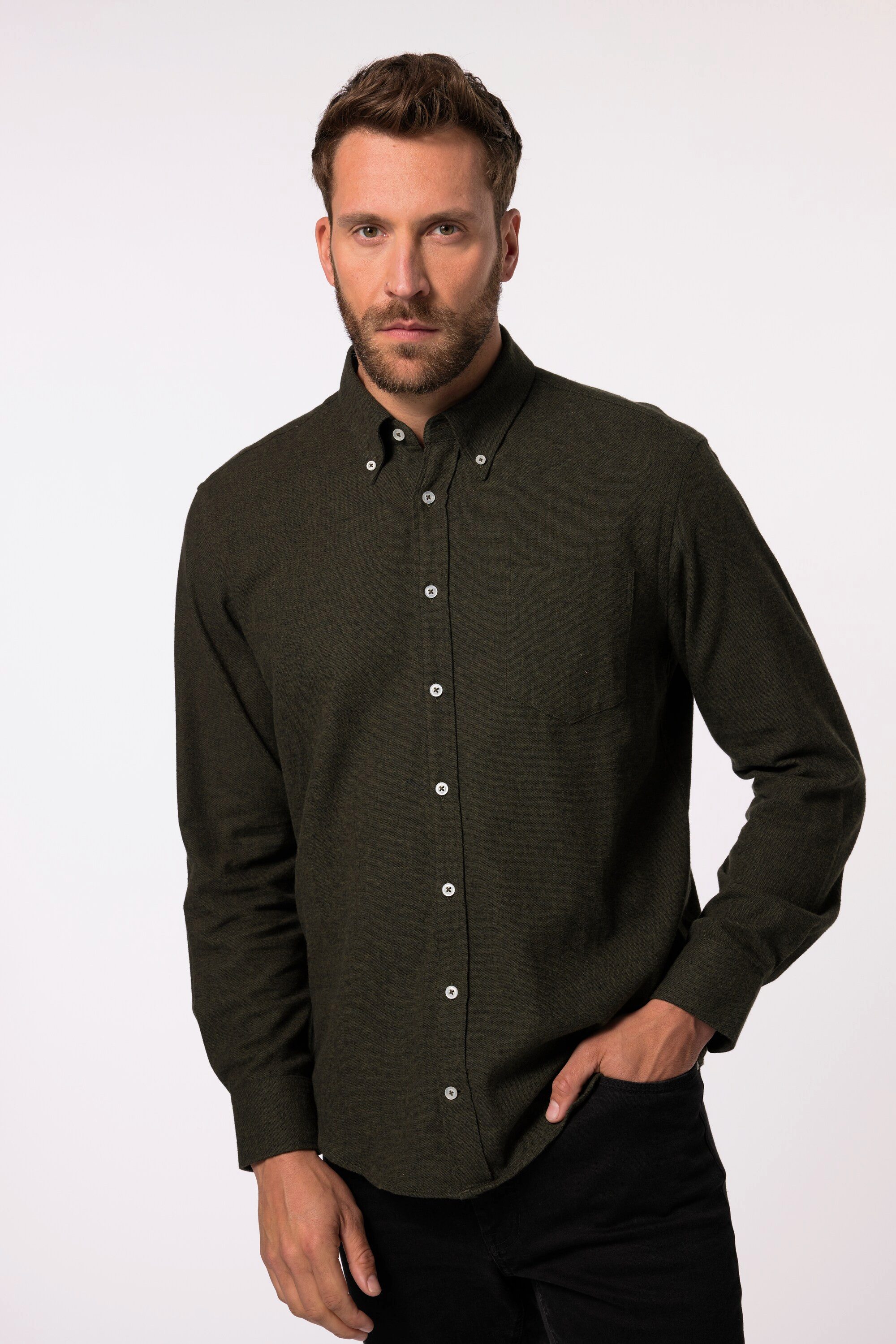 JP1880 Businesshemd Flanellhemd Langarm Buttondown-Kragen Modern Fit