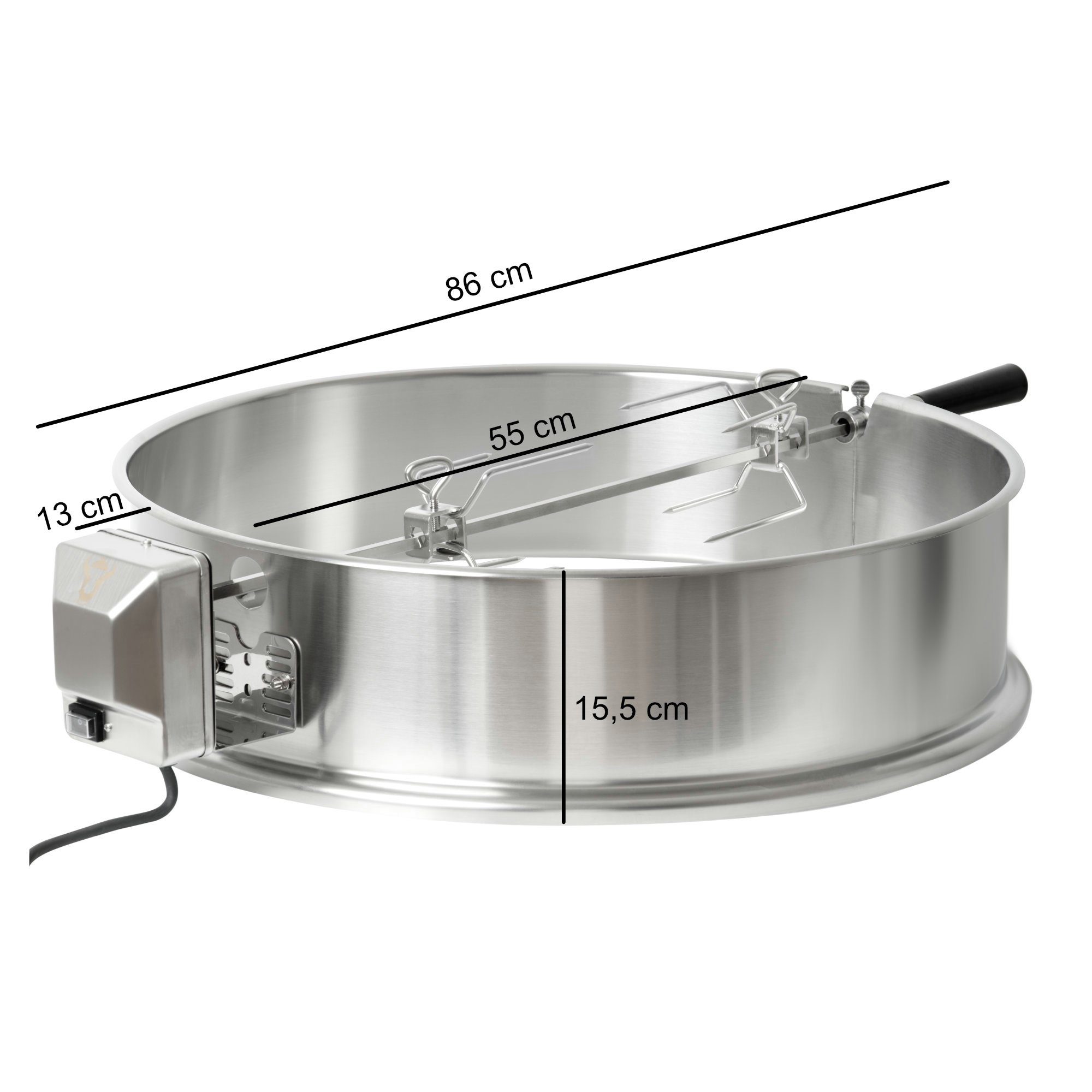 BBQ-Toro Grillspieß Edelstahl Grillspieß für 57cm Kugelgrill, Rotisserie, Grill Drehspieß