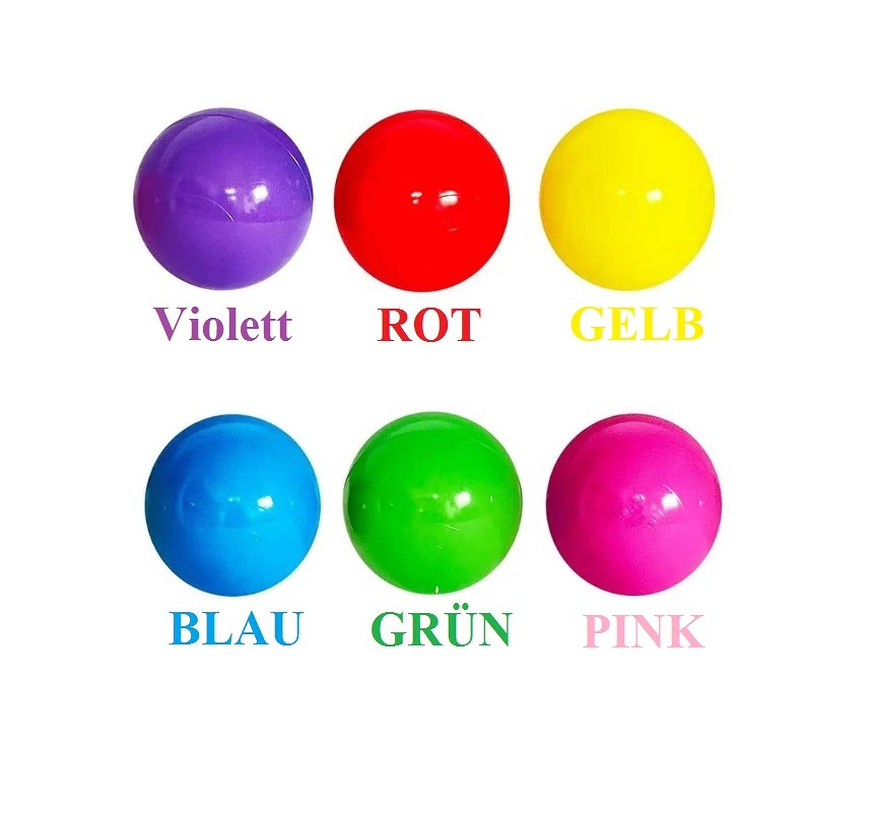 Ø Bällebad-Bälle - 5,5cm Softba 100 Ball Mischung bunte - Bällebad BAYLI Farben Bälle Stück