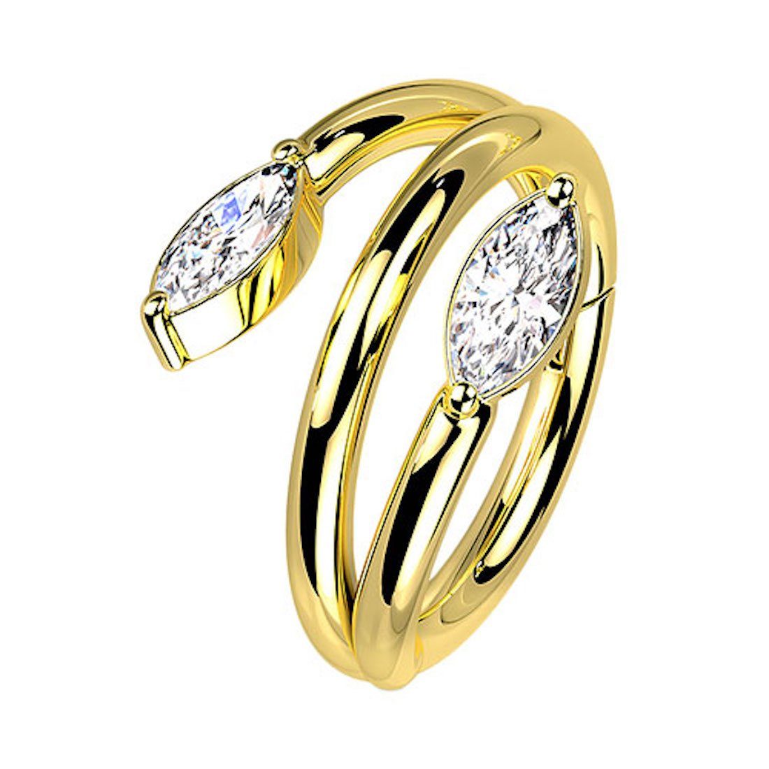 Taffstyle Nasenpiercing Septum Piercing Ring Segmentring Clicker Kristall D günstig online kaufen