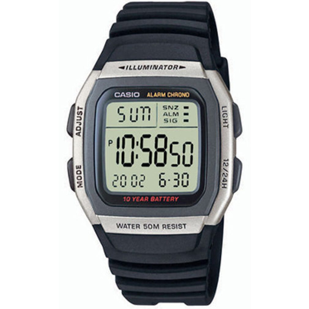 CASIO Luxusuhr Herren-Armbanduhr Digital Quarz Resin W-96H-1A