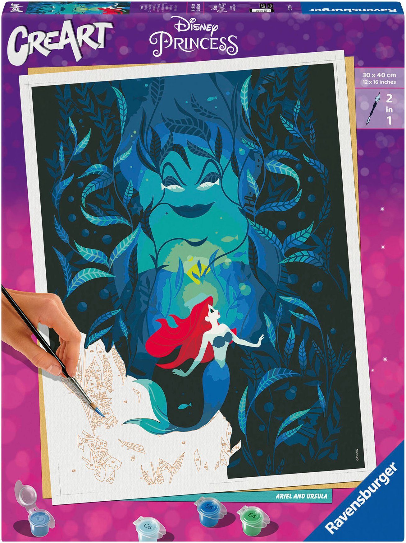 Ravensburger Раскрась по номерам CreArt, Ariel and Ursula, Made in Europe