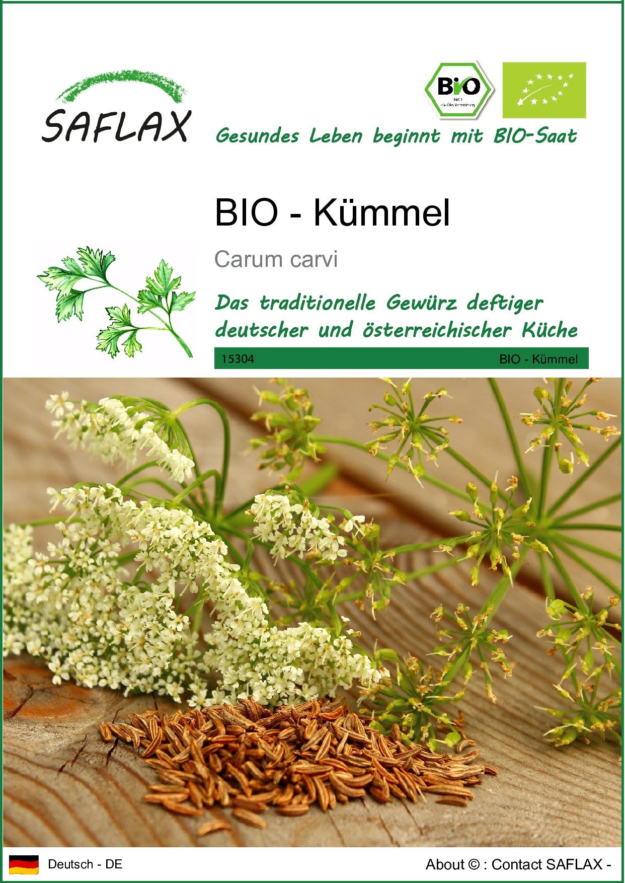Kräutersamen SAFLAX - Samen - BIO - Kümmel