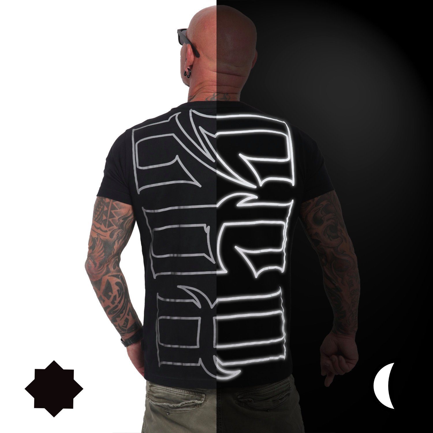 YAKUZA T-Shirt mit Singature reflektierenden Details