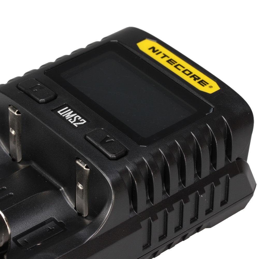 Nitecore UMS2 2-Schacht USB-Ladegerät mit LCD Batterie-Ladegerät
