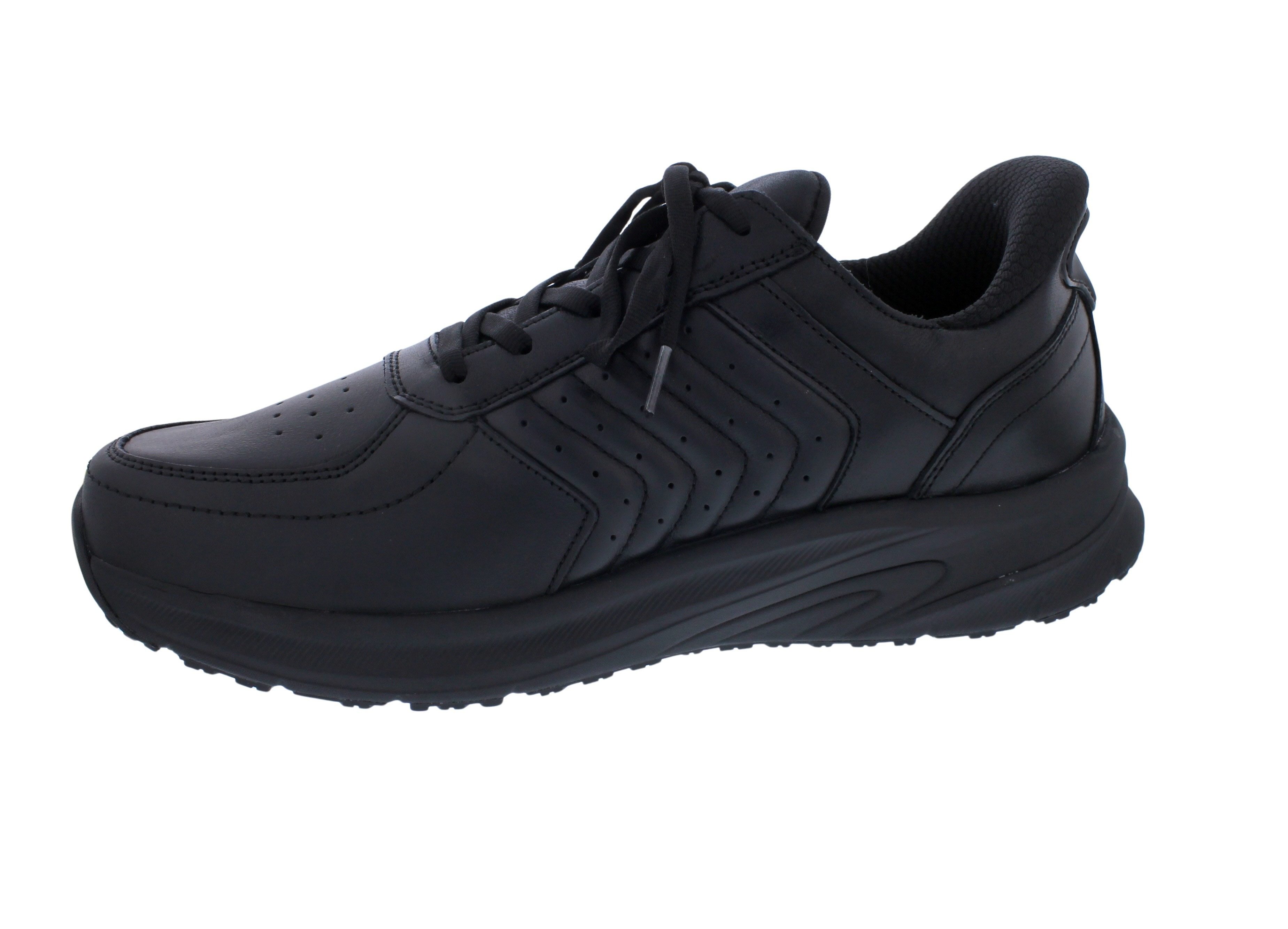 OrthoFeet OrthoFeet Navigate Handsfree Slip-In Herrenhalbschuh, Glattleder Black Schnürschuh