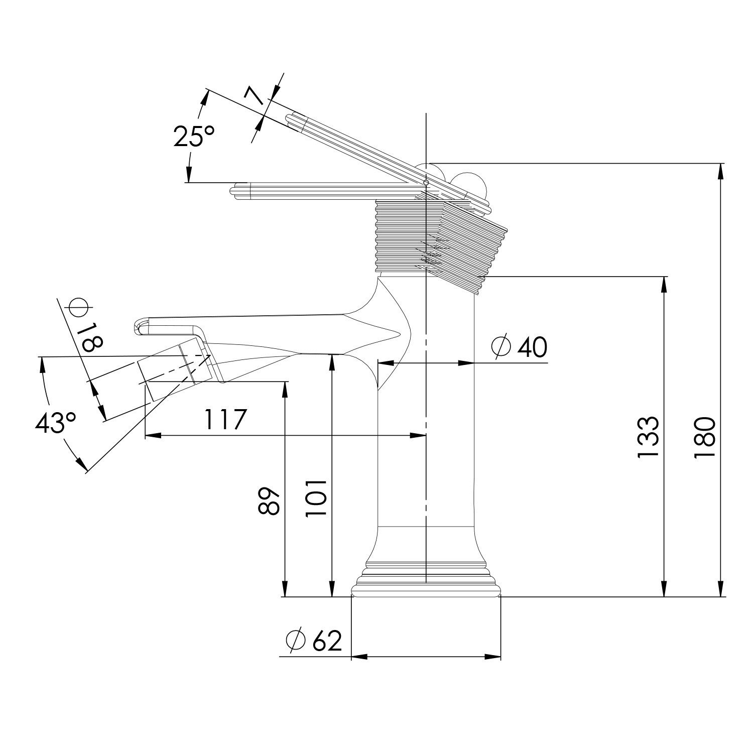 Sapho Bidetarmatur BEBÉ Bidetarmatur, Bronze Sapho-BB003-18