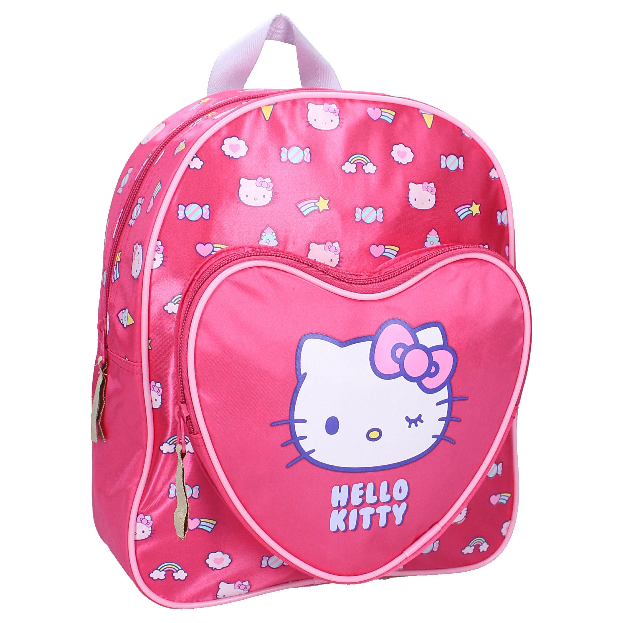 Hello Kitty Kinderrucksack Rucksack – Mit geräumigem Hauptfach und verstellbaren Schultergurten