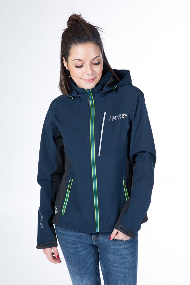 DEPROC Active Softshelljacke NUNAVUT CS NEW WOMEN auch in Großen Größen erhältlich, mit abnehmbarer Kapuze dark-navy