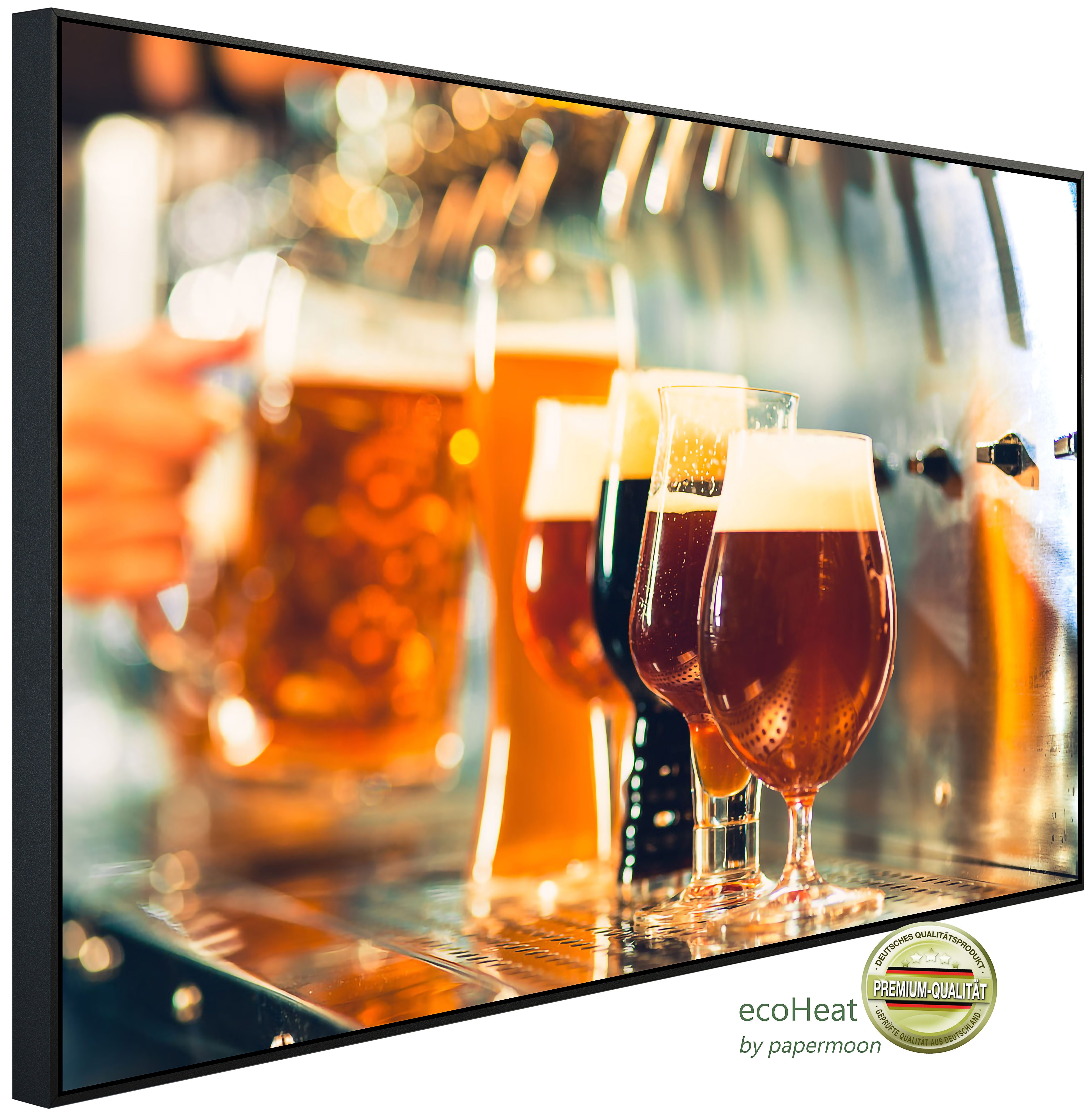 Papermoon Infrarotheizung INFRAROT-BILD-HEIZUNG, Bier, TÜV-Rheinland/GS zertifiziert, angenehme Strahlungswärme
