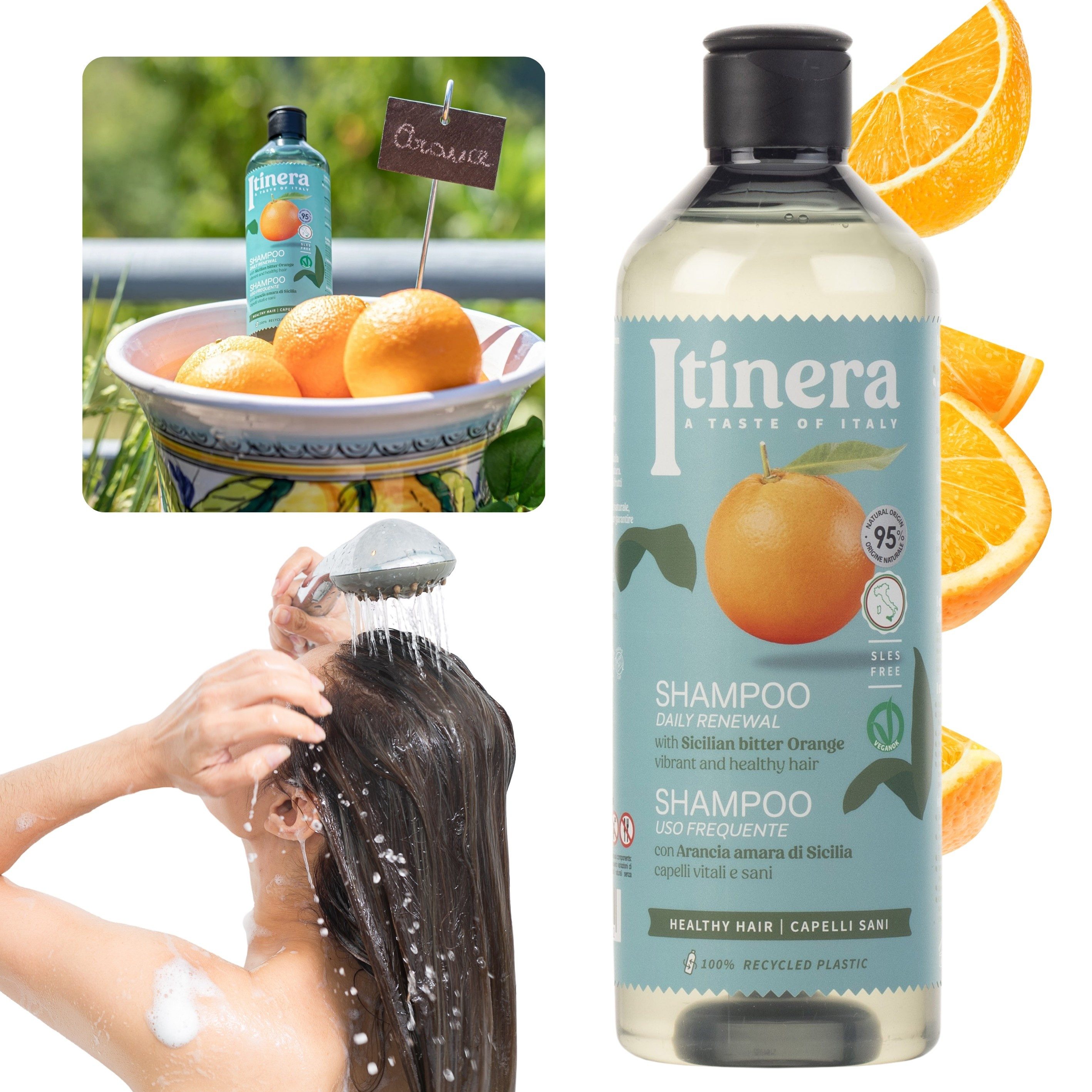 Itinera Vitalisierendes Shampoo Mit Sizilianischer Bitterorange | 370 Ml | Für Empfindliche Kopfhaut