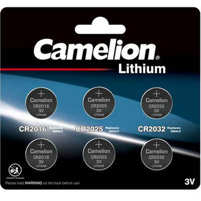 Camelion Set bestehend aus je 2 Stück Lithium CR2032, CR2025 und CR2016, bis z Batterie, (3,0 V)