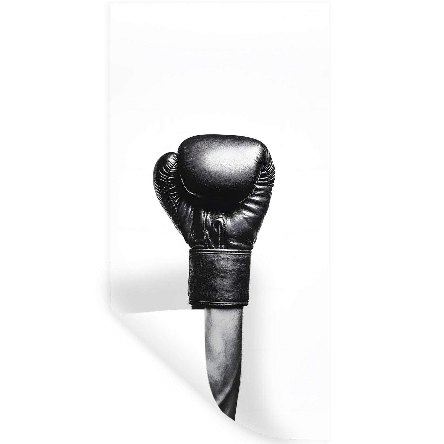 MuchoWow Wandsticker Boxhandschuh - Schwarz - Hand (1 St), Wandaufkleber, Repositionierbar, Selbstklebend, 40x80 cm