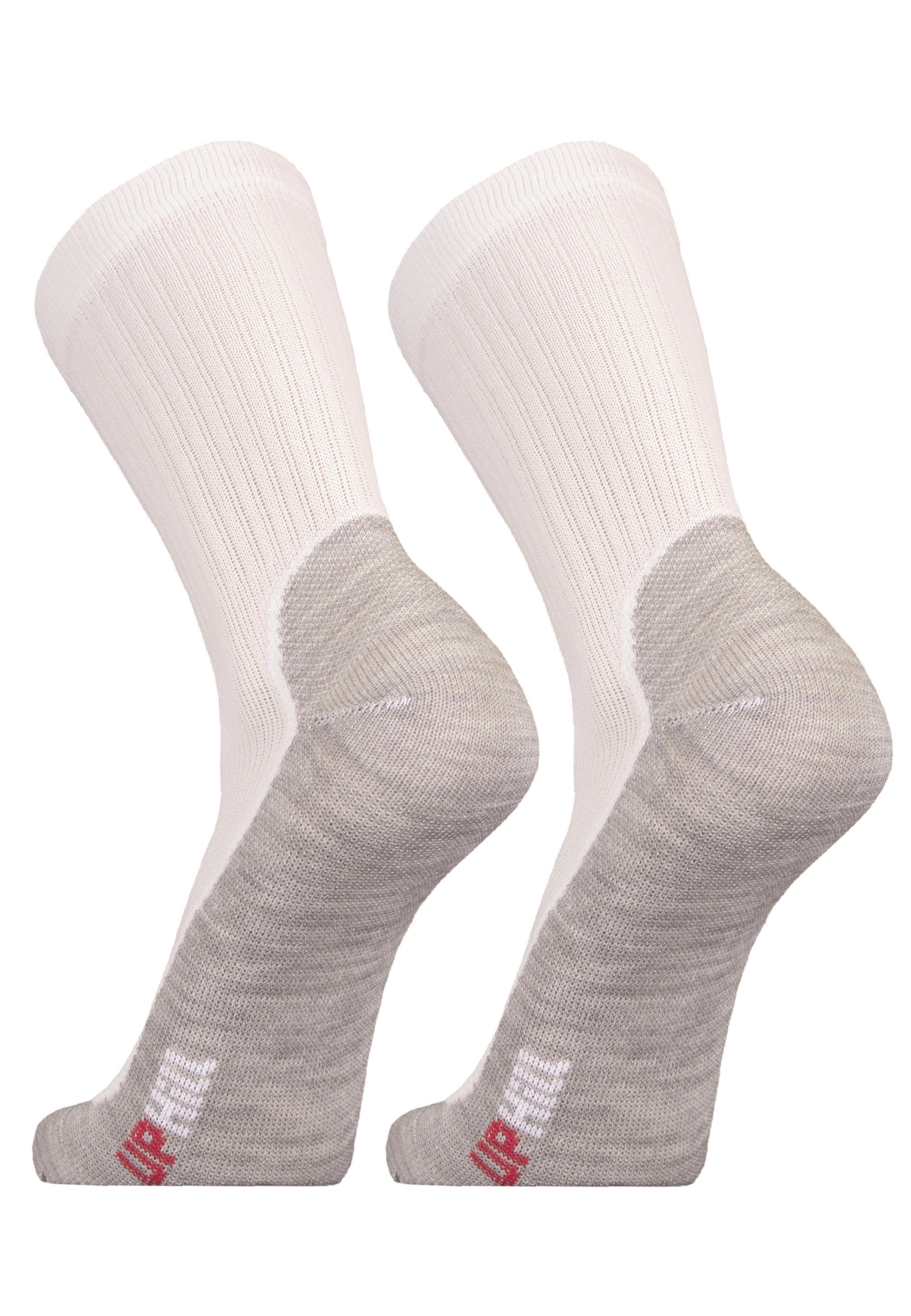 atmungsaktiver 2er XC Pack Socken weiß-grau WINTER Funktion UphillSport mit (2-Paar)