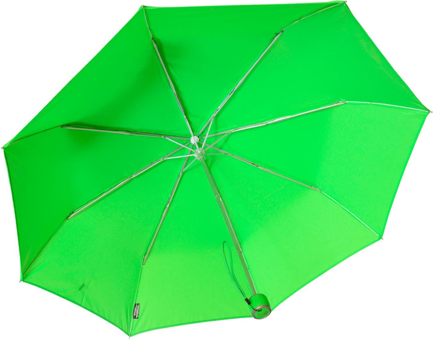 iX-brella Taschenregenschirm Mini Ultra Light mit leicht, farbenfroh - - Dach großem extra neon-grün