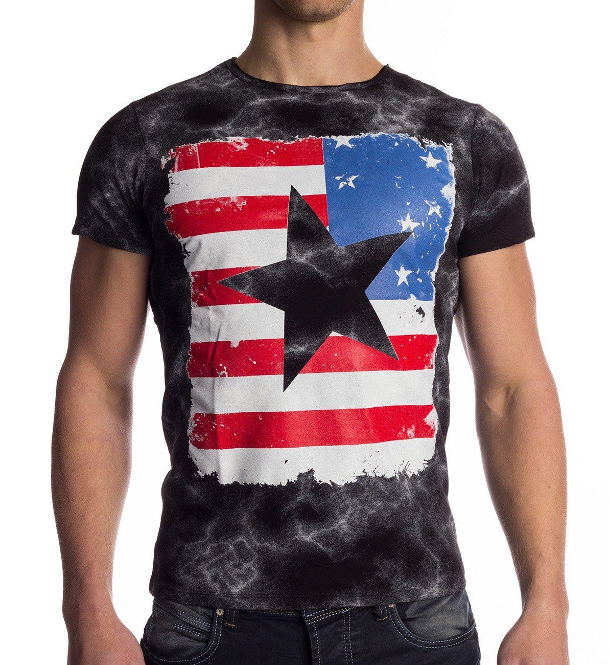 Egomaxx T-Shirt Amerika USA Stern Flagge Jersey (1-tlg)