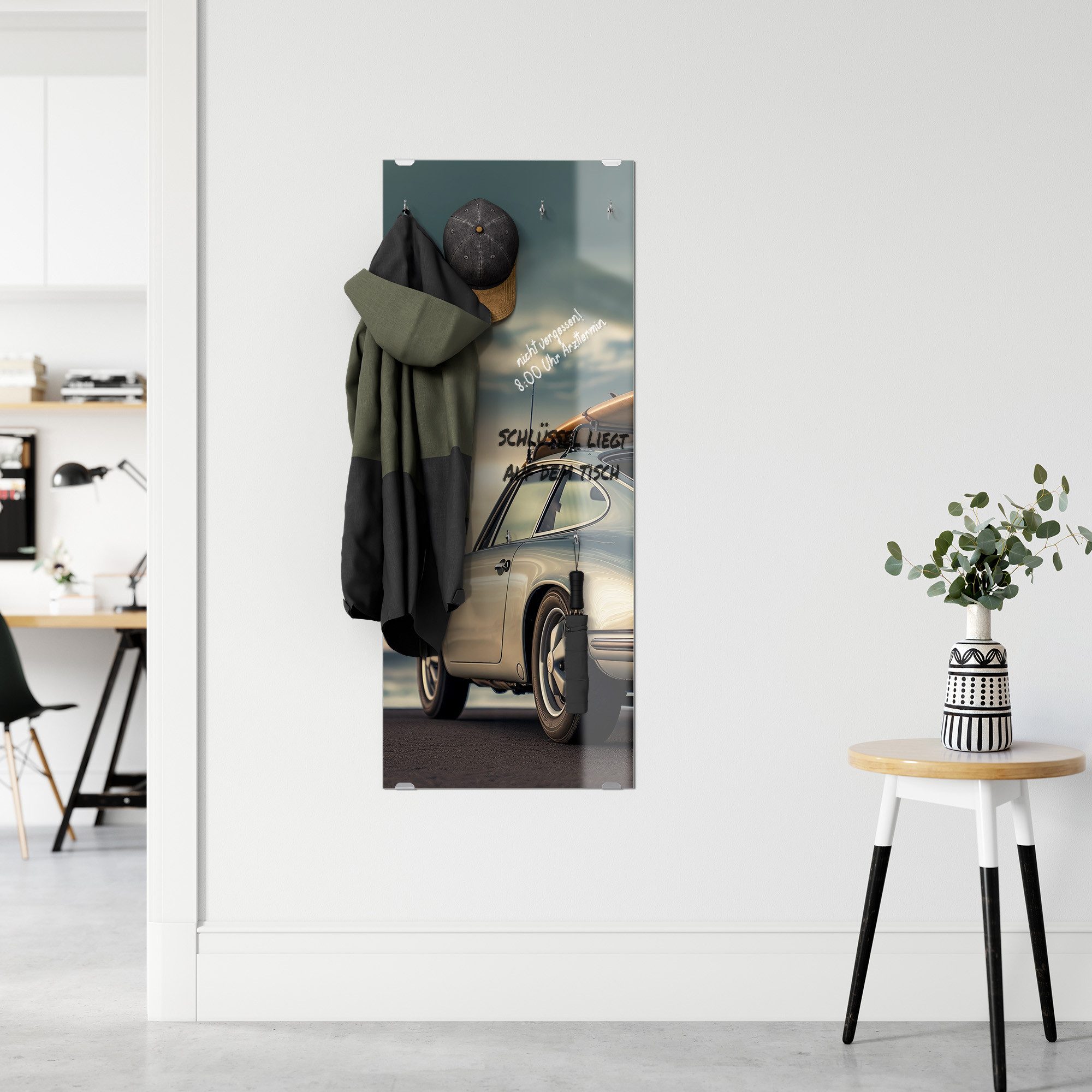 DEQORI Kleiderhaken 'Wellenjagd im Sonnenlicht', Glas Garderobe hängend Flur Jackenhalter modern Wandgarderobe Haken