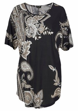 LASCANA Longshirt mit Cut-outs an den Schultern, Alloverprint, Shirtkleid, schulterfrei