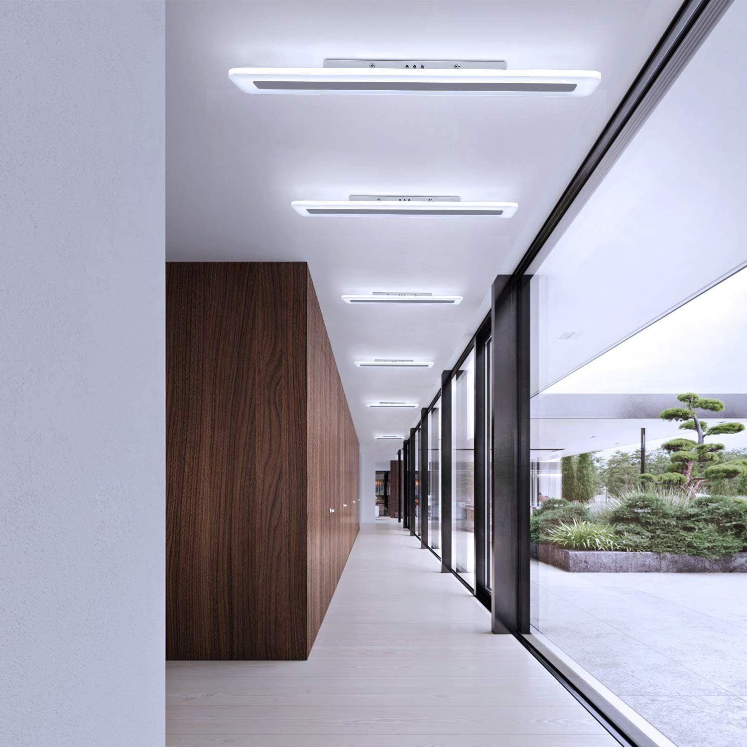Bürolampe Tageslichtweiß LED weiß Flach Küche Deckenleuchte Fernbedienung integriert, ZMH fest modern Schlaf- LED Balkon, Panel