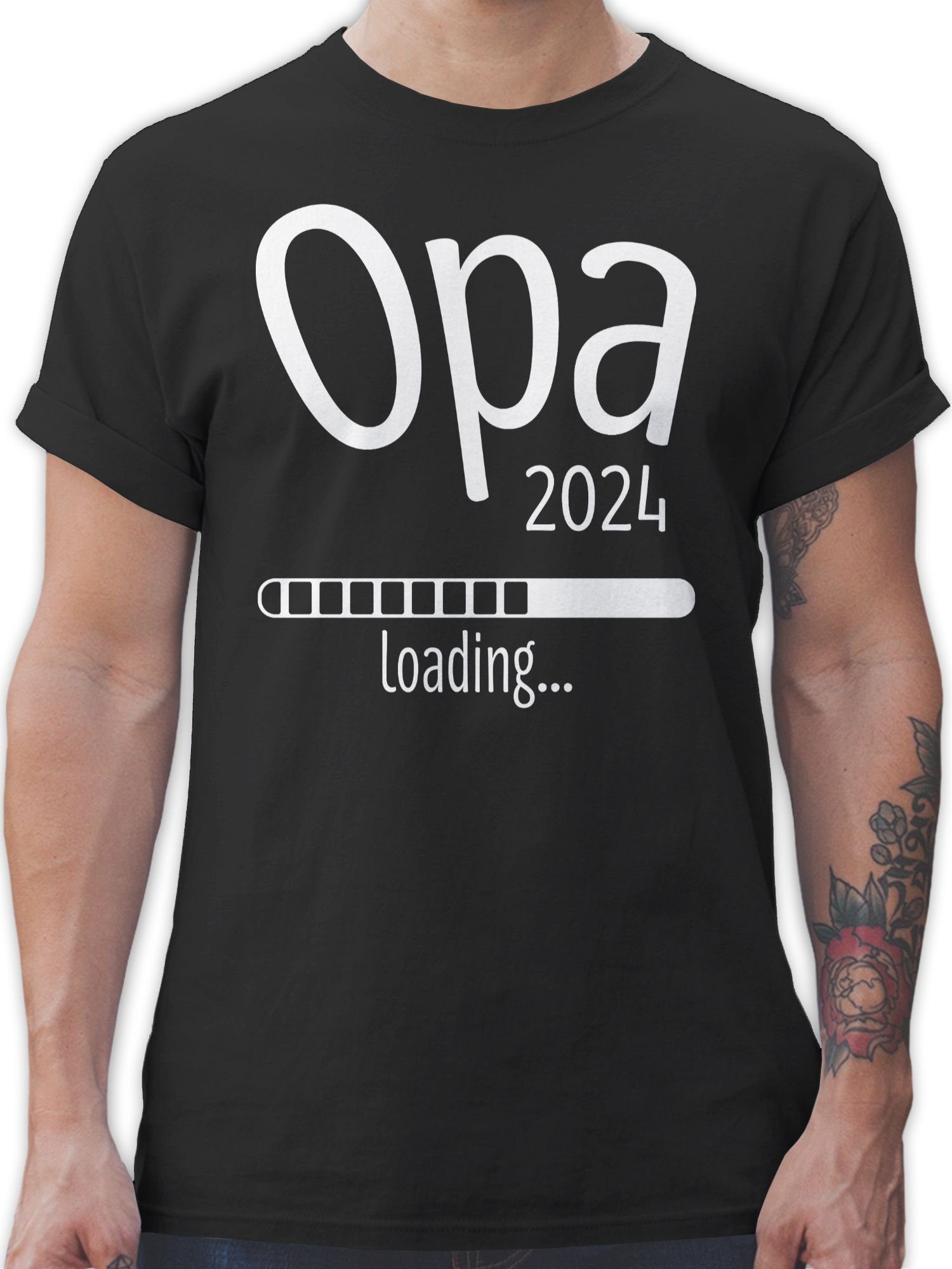 Shirtracer T-Shirt Opa 2024 loading Opa Geschenke 1 Schwarz
