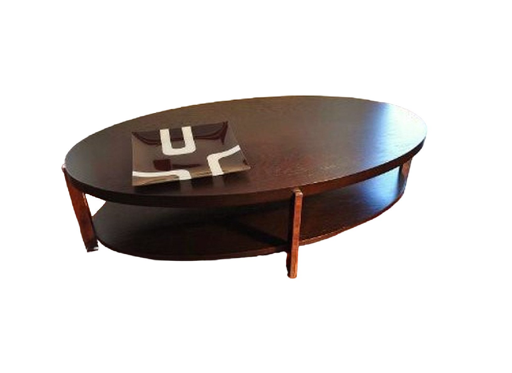 carl svensson Couchtisch Design Tisch O-111 Walnuss / Wenge oval 118x60x33,5cm