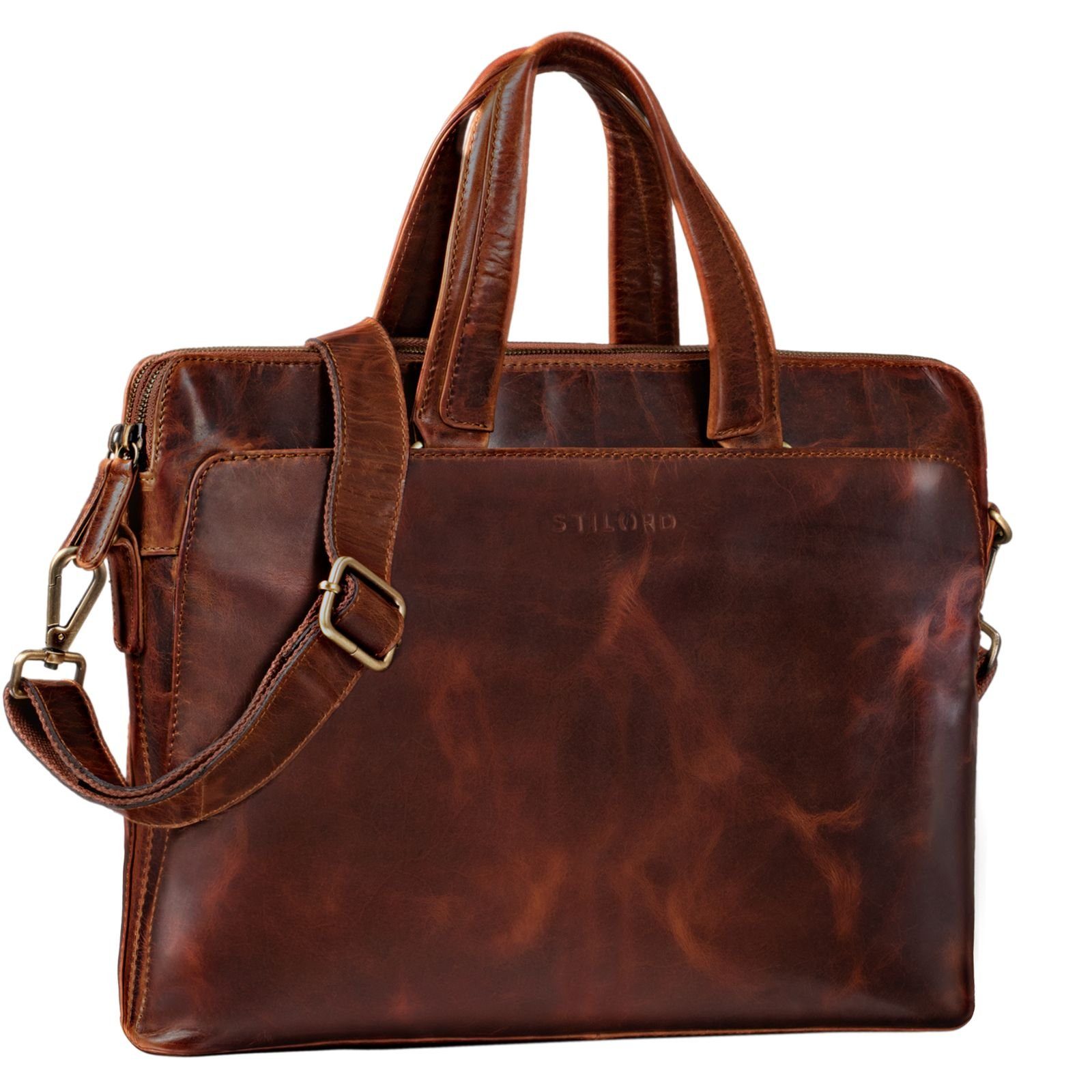 STILORD Handtasche "Kylie" Business Ledertasche Damen kara - cognac | Handtaschen
