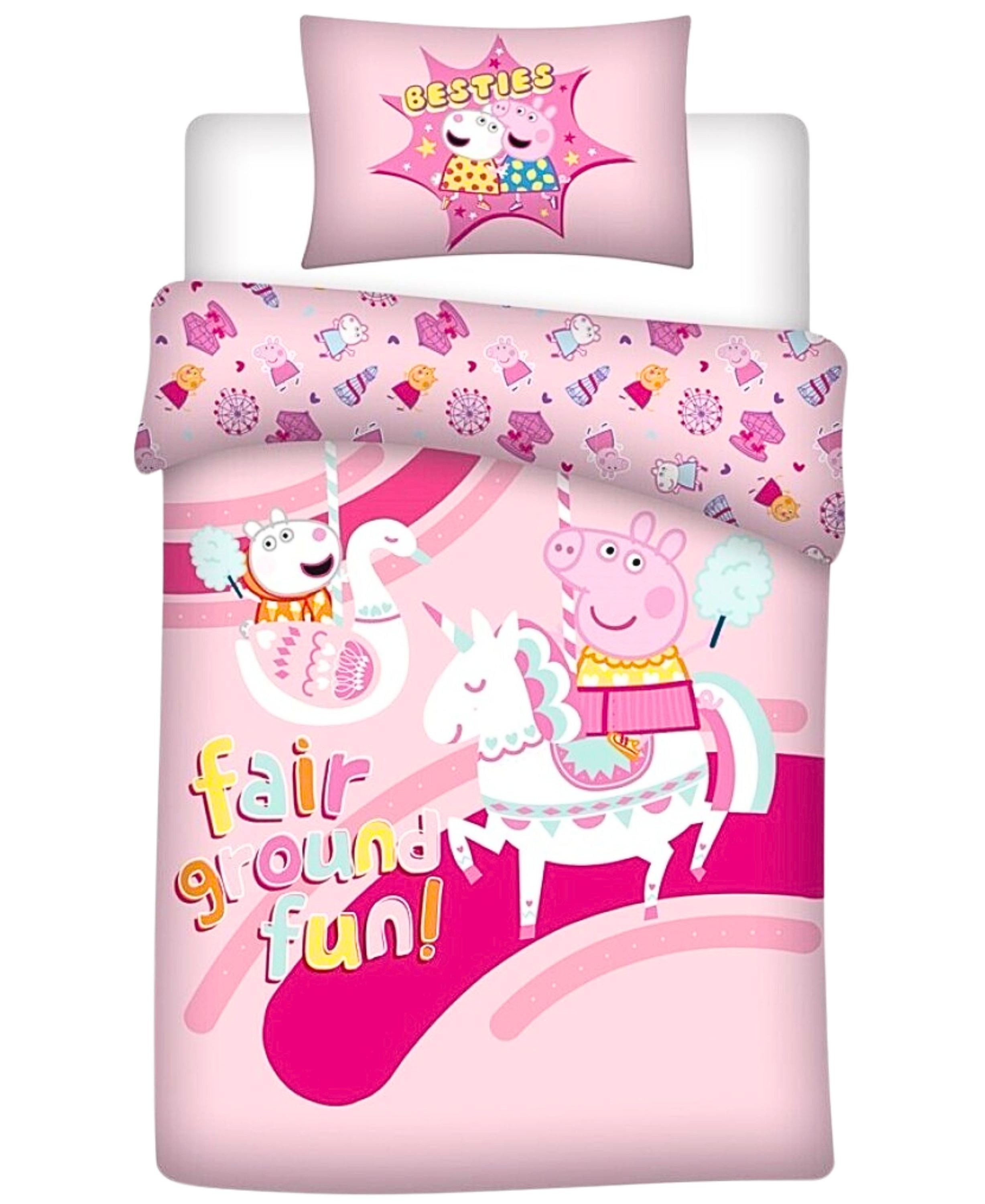 Peppa Pig Kinderbettwäsche Peppa Wutz, Baumwolle, 2 teilig, Mädchen Wendebe günstig online kaufen