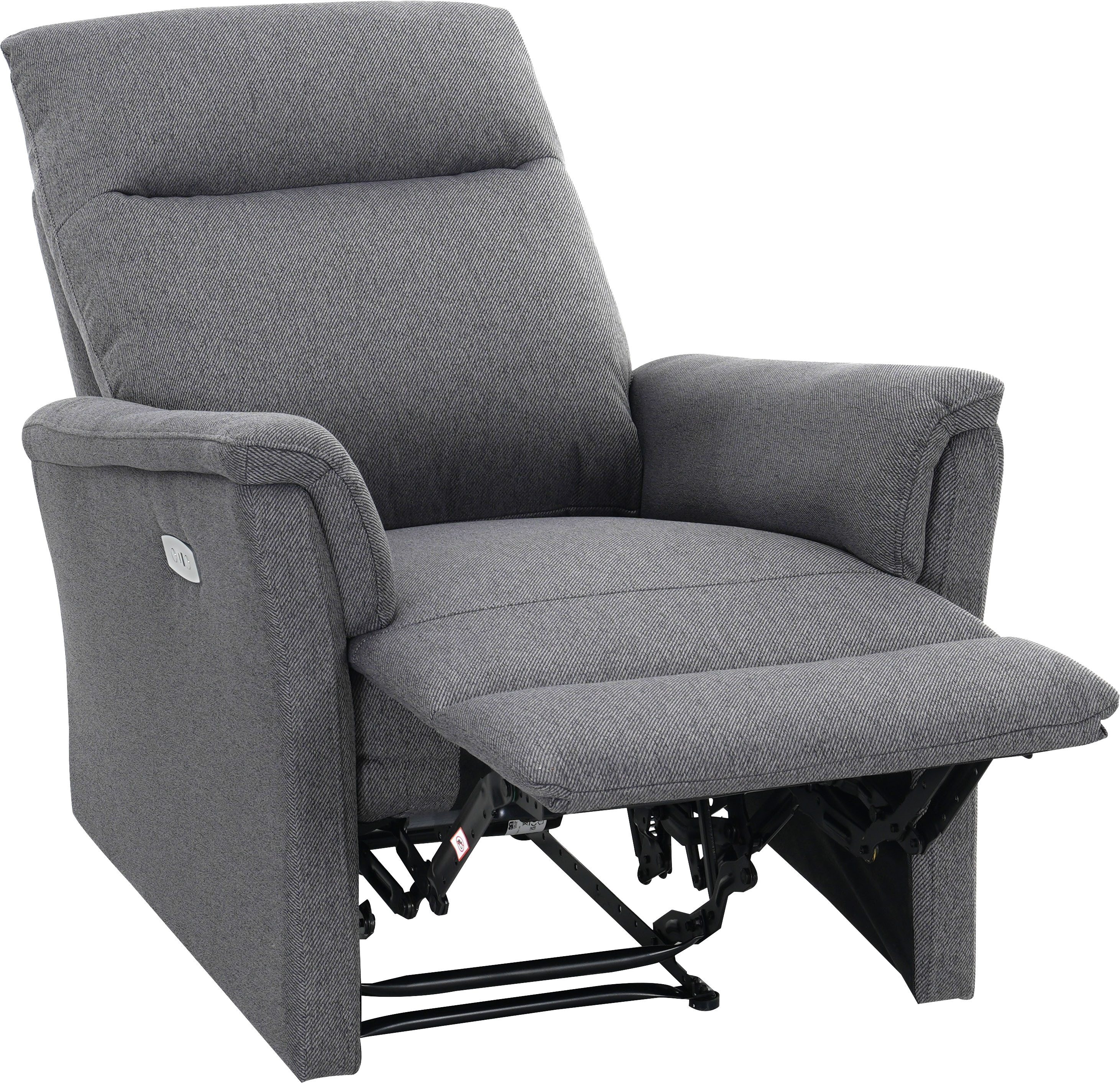 Home affaire Relaxsessel FINNARA, Relaxsessel, TV-Sessel, elelektrische Relaxfunktion, USB A/C, Liegefunktion 105°-135°, Federkern