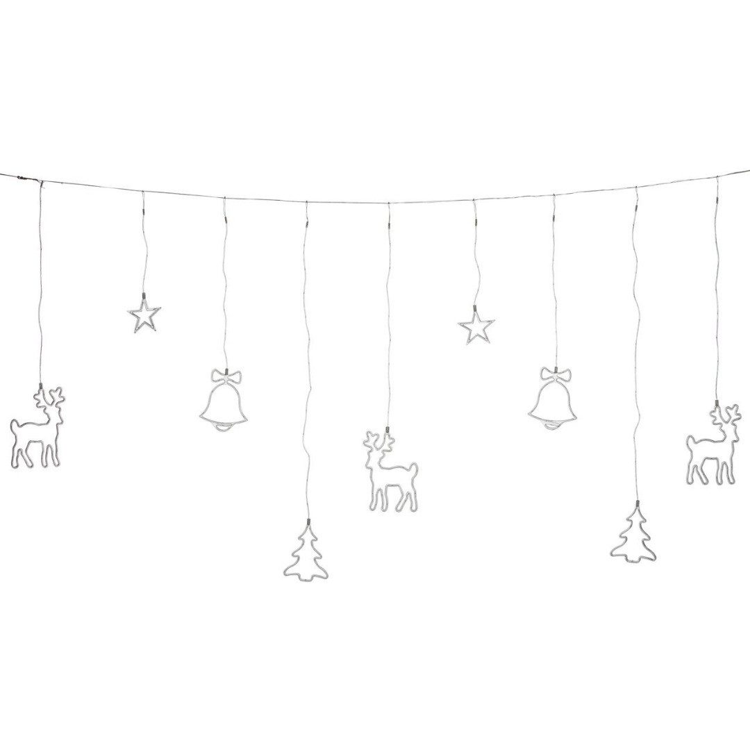 Gartenpirat LED-Lichtervorhang Weihnachtsmotive Lichterkette LED-Beleuchtung warmweiß Fensterdeko