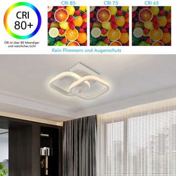 WILGOON LED Deckenleuchte Deckenlampe Dimmbar Moderne Design-Deckenlampe Wandlampe 18W Weiß, wasserdicht IP54, für Schlafzimmer, Bad, Flur, Küche