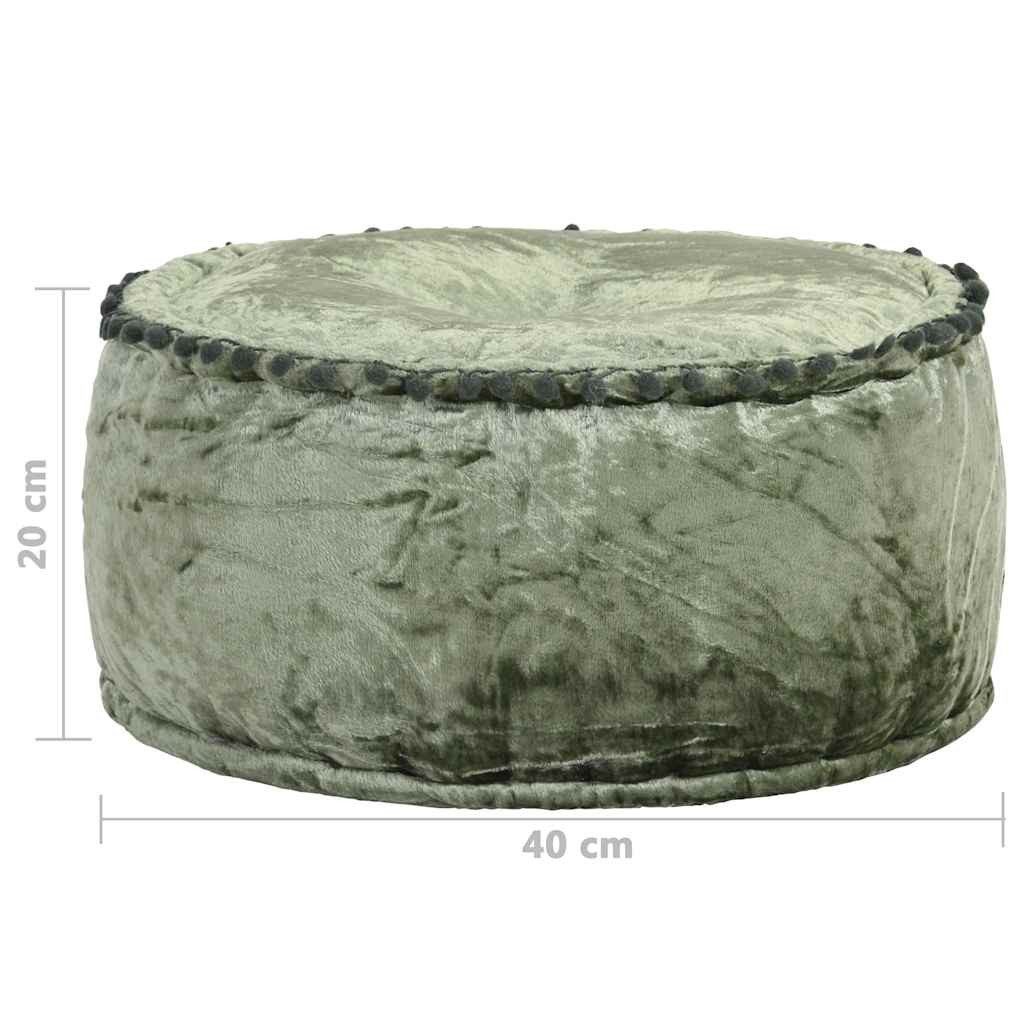 vidaXL Polsterhocker Pouf Rund Samt 40x20 cm Grün (1 St) – Bild 5 von 5