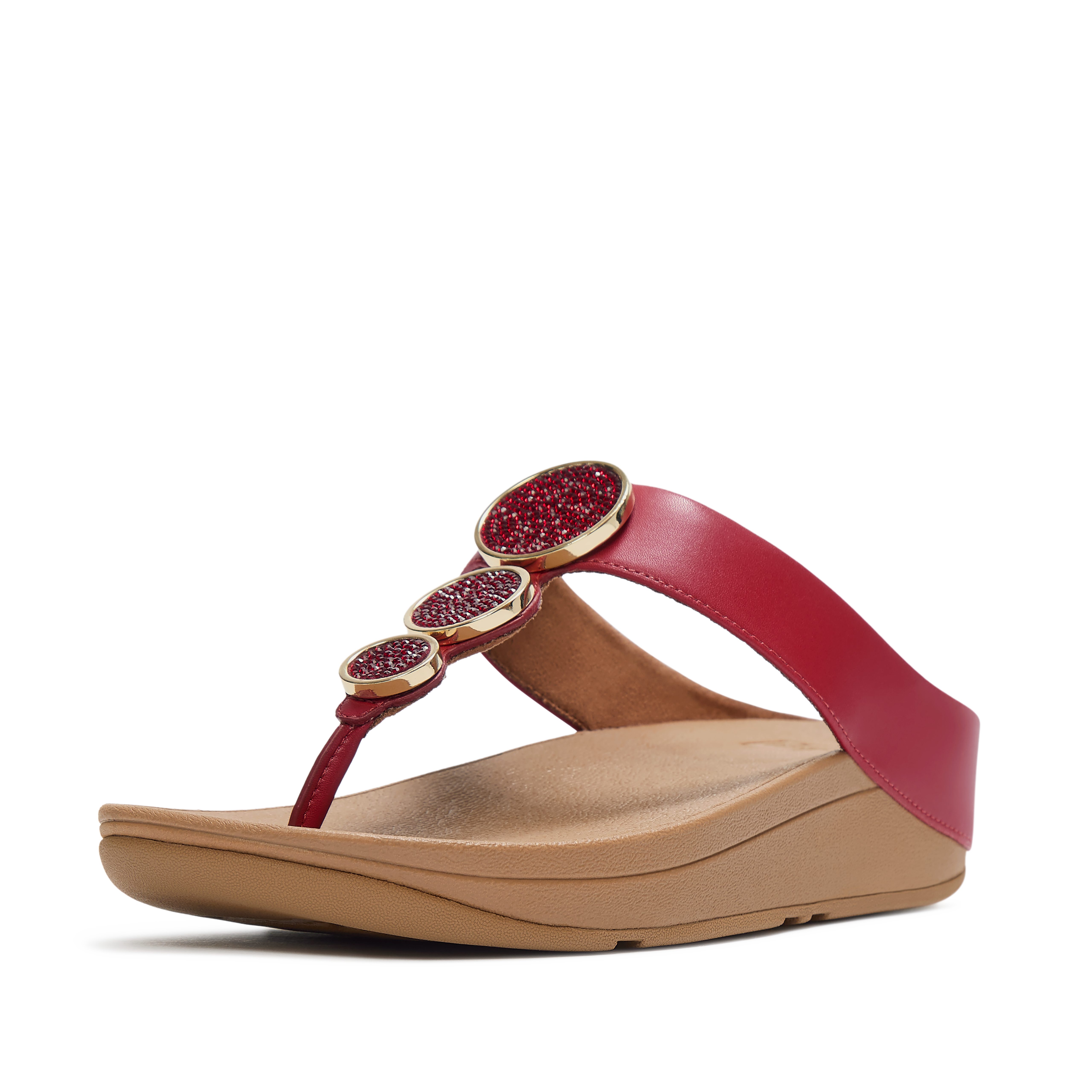 Fitflop HALO BEAD-CIRCLE METALLIC TOE-POST SANDALS Dianette Pool Slides, Pantolette mit dämpfender Zwischensohlentechnologie