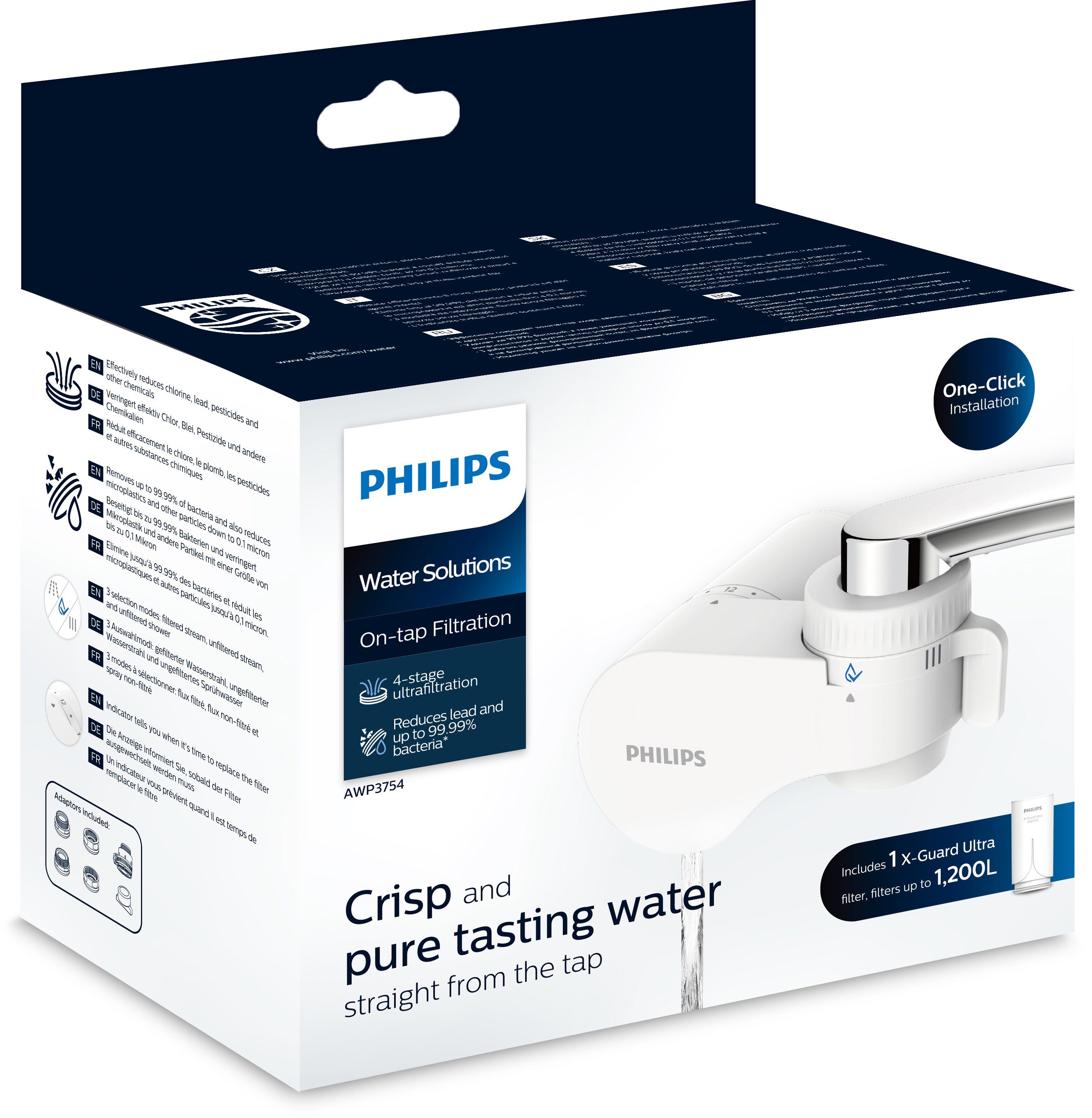 Philips Kalk- und Wasserfilter AWP3754/10 Wasserhahnfilter, Filtration am Wasserhahn – Bild 2 von 5