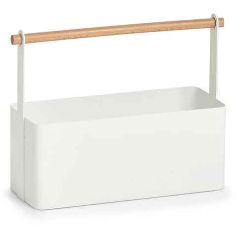 Zeller Present Organizer (1 St), Aufbewahrungskorb mit Tragesteg aus Buchenholz, im Scandi Design