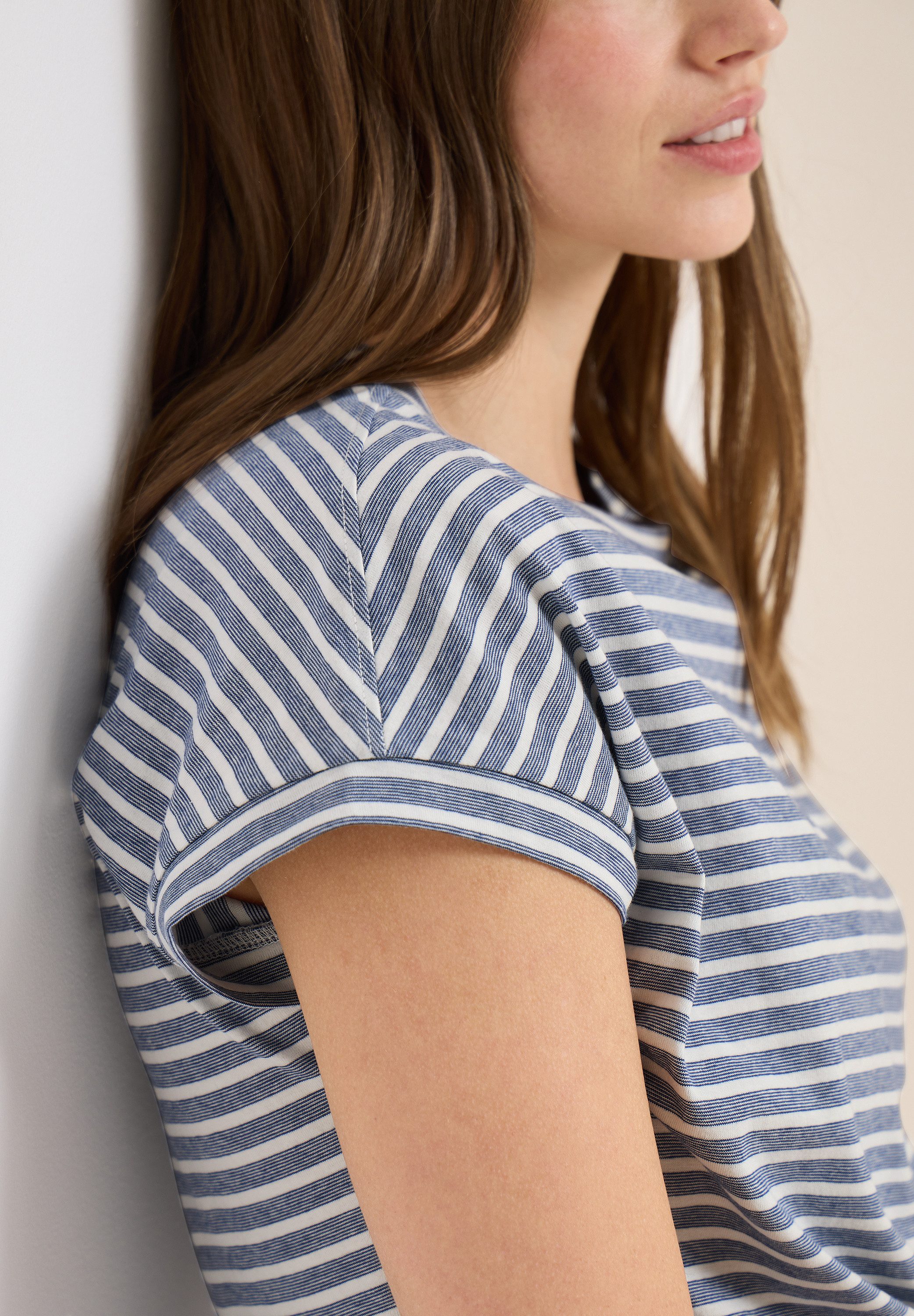 CECIL Kurzarmshirt Sommershirt im Streifen-Look