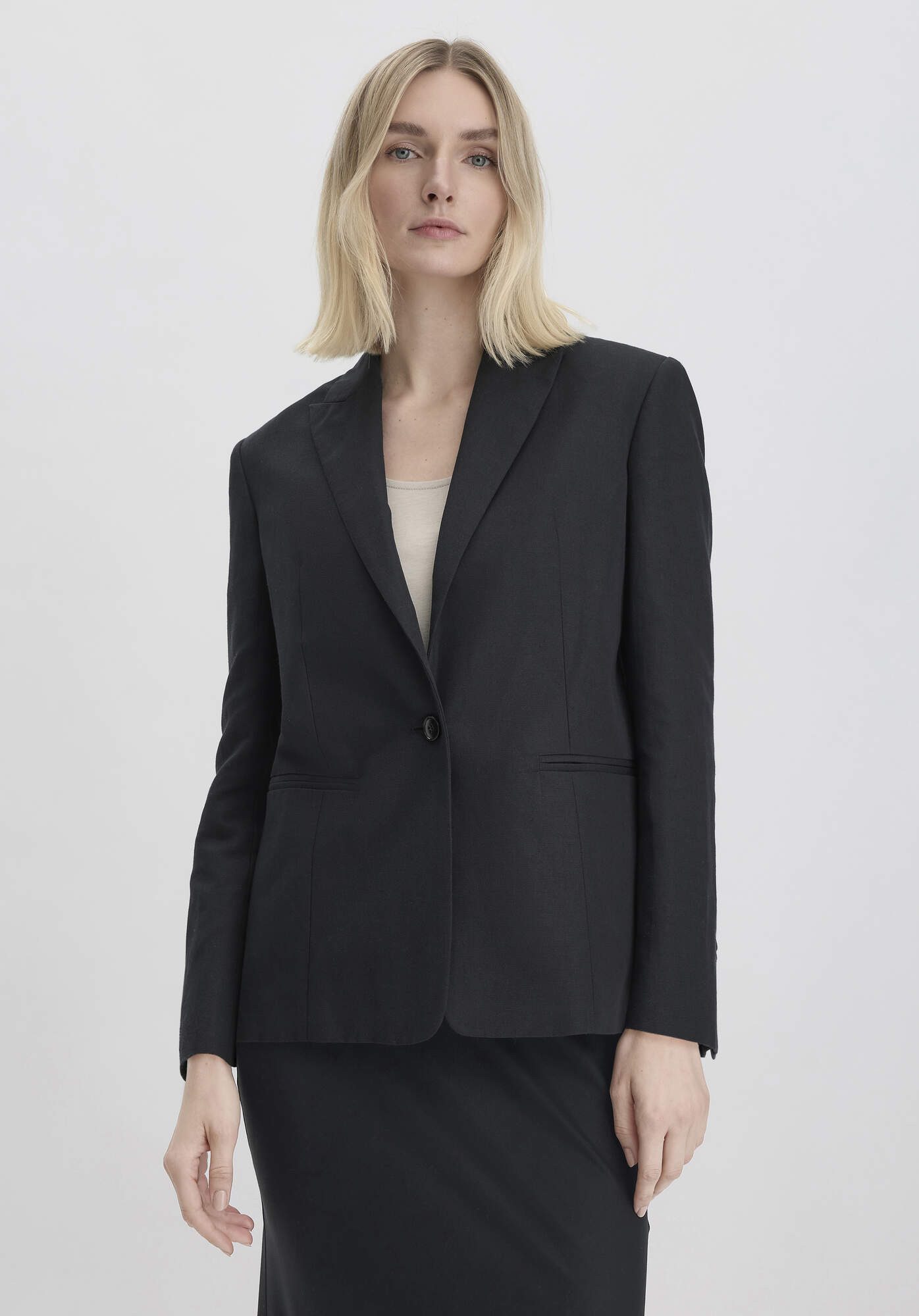 Hessnatur Longblazer aus Bio-Baumwolle mit Leinen günstig online kaufen