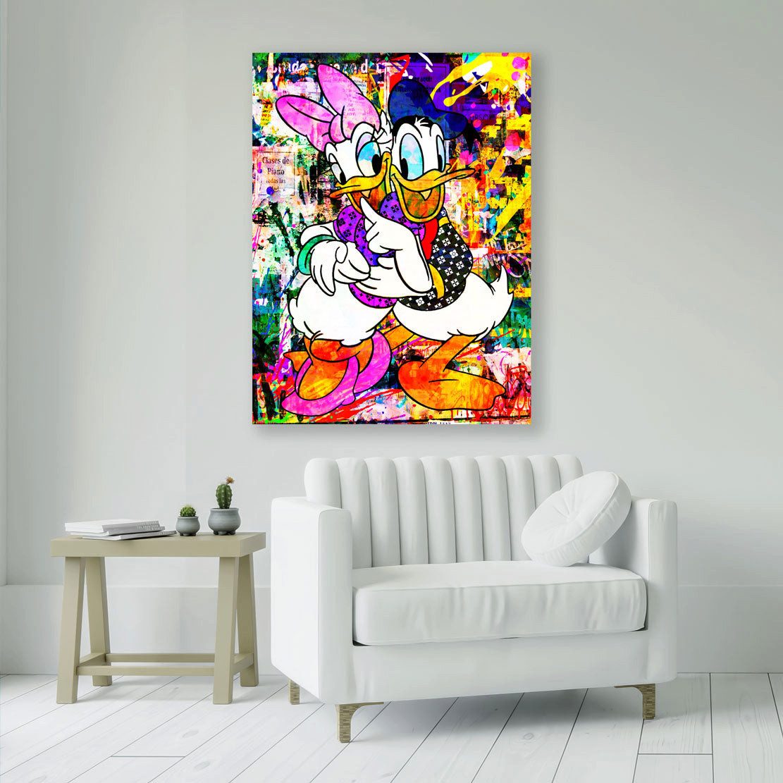 Artedinoi Leinwandbild Duck Loving Forever Comic günstig online kaufen