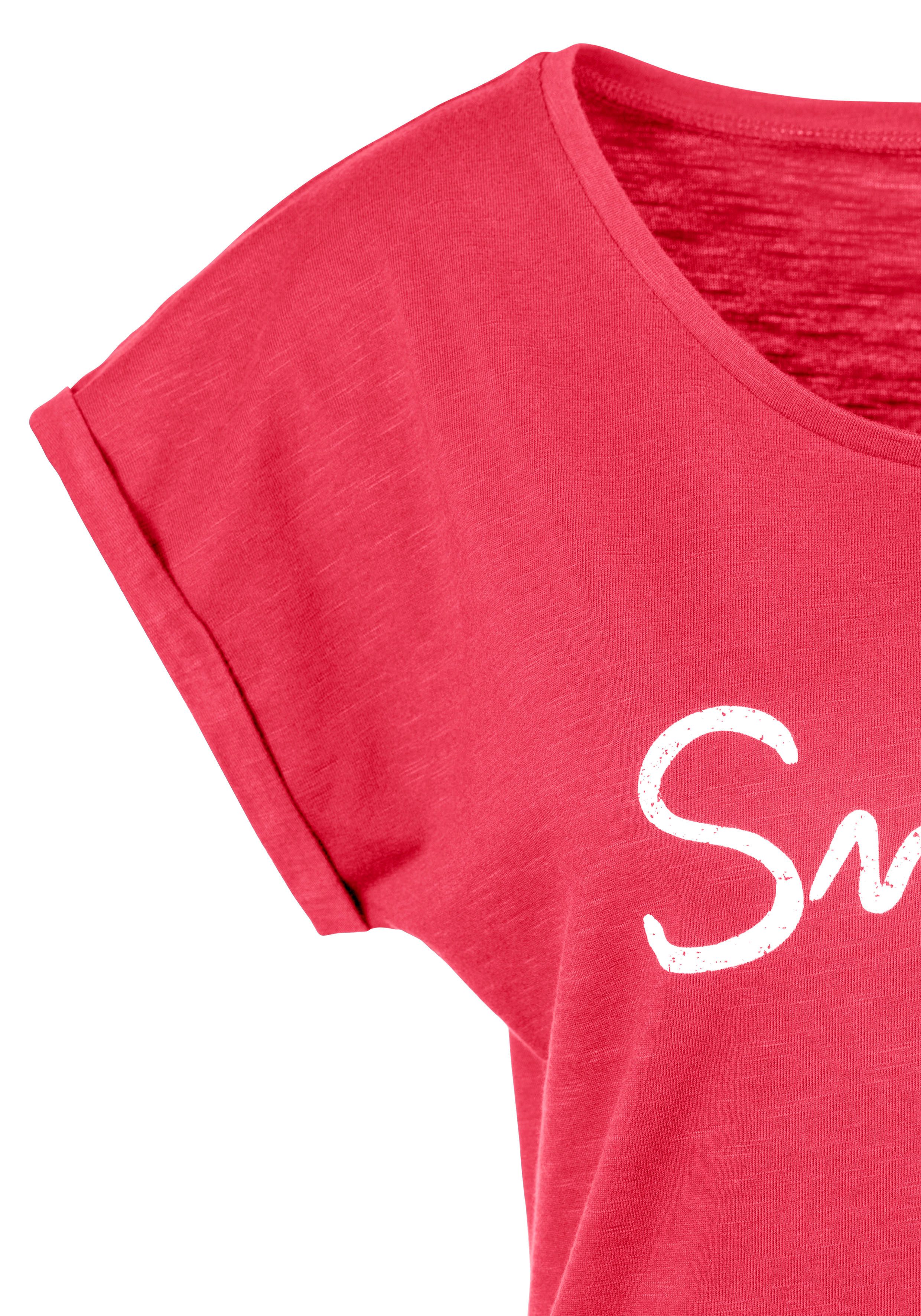 Beachtime T-Shirt mit Frontdruck "Smile" aus weicher Baumwoll-Qualität
