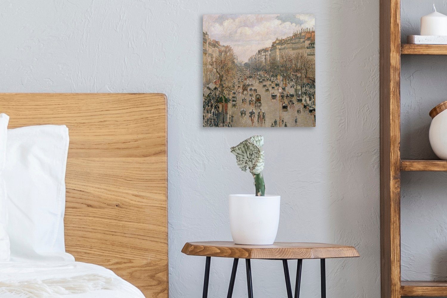 OneMillionCanvasses® Leinwandbild Pissarro, Montmartre - Wohnzimmer Schlafzimmer Boulevard im Winter Gemälde St), Bilder für Camille Leinwand (1 von