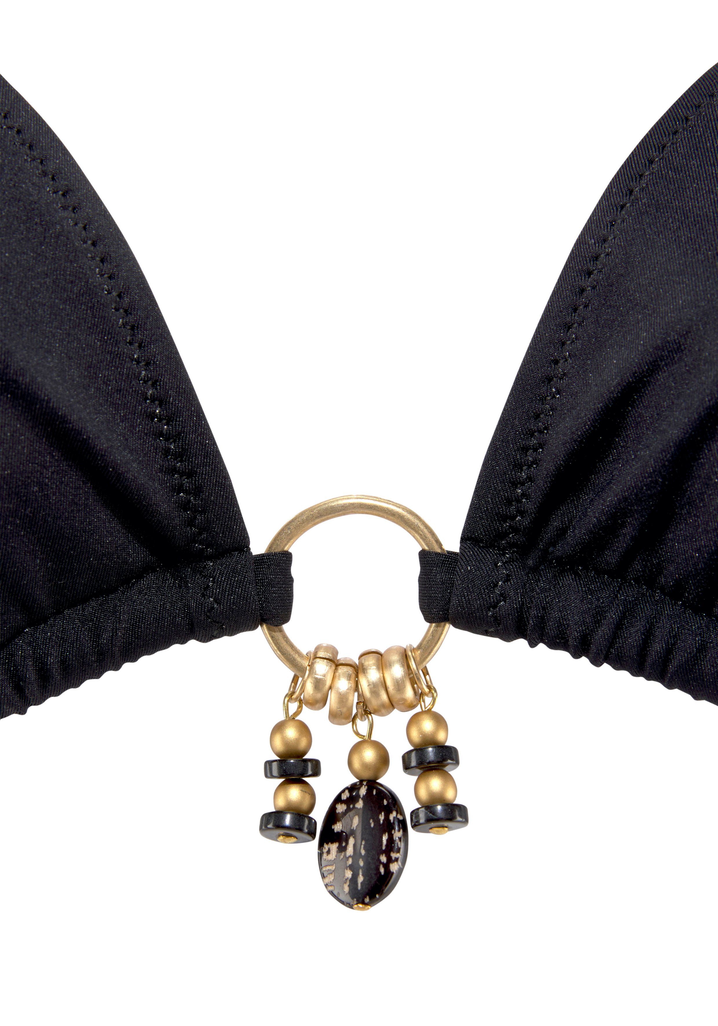 Bruno Banani mit Triangel-Bikini gold-schwarzenen Accessories