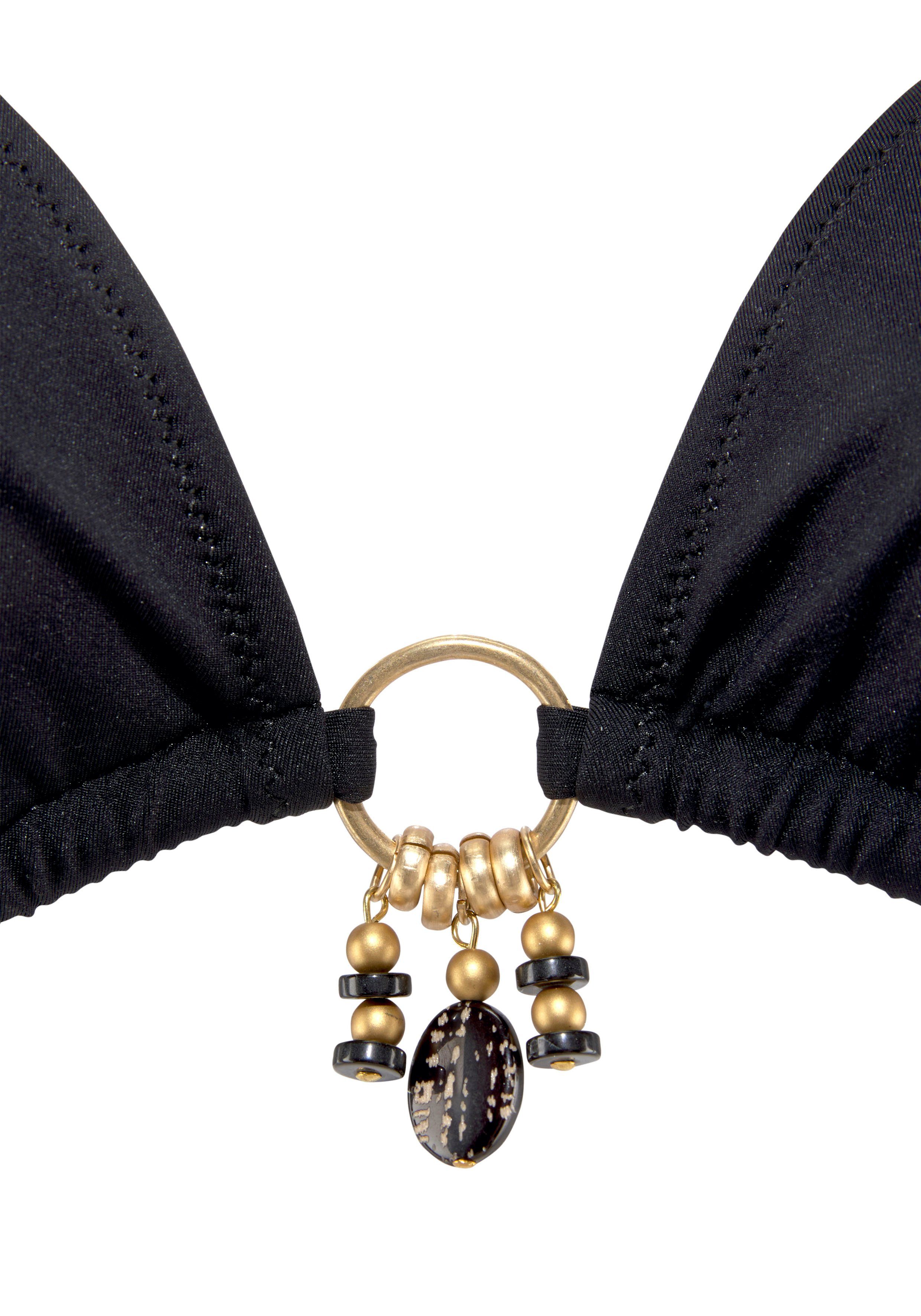 Bruno Banani Triangel-Bikini mit gold-schwarzenen Accessories