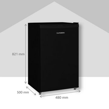 Telefunken Kühlschrank CF-33-101-B, 82.1 cm hoch, 48 cm breit, Tischkühlschrank mit Eiswürfelfach, 89 L Gesamt-Nutzinhalt