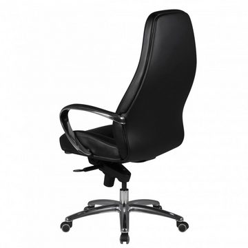 Amstyle Chefsessel SPM1.298 (Bürostuhl AUSTIN Echtleder Schwarz 120 kg), Schreibtischstuhl Hohe Rückenlehne mit Kopfstütze