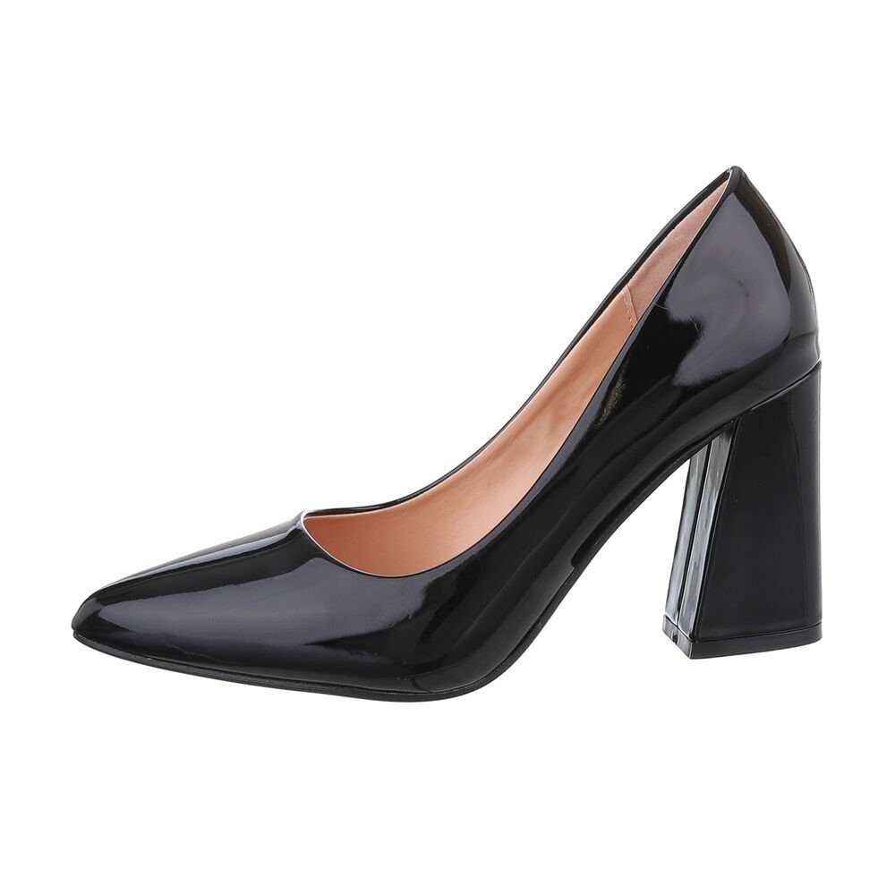 Ital-Design Damen Abendschuhe Elegant High-Heel-Pumps (85744363) Blockabsatz High Heel Pumps in Schwarz