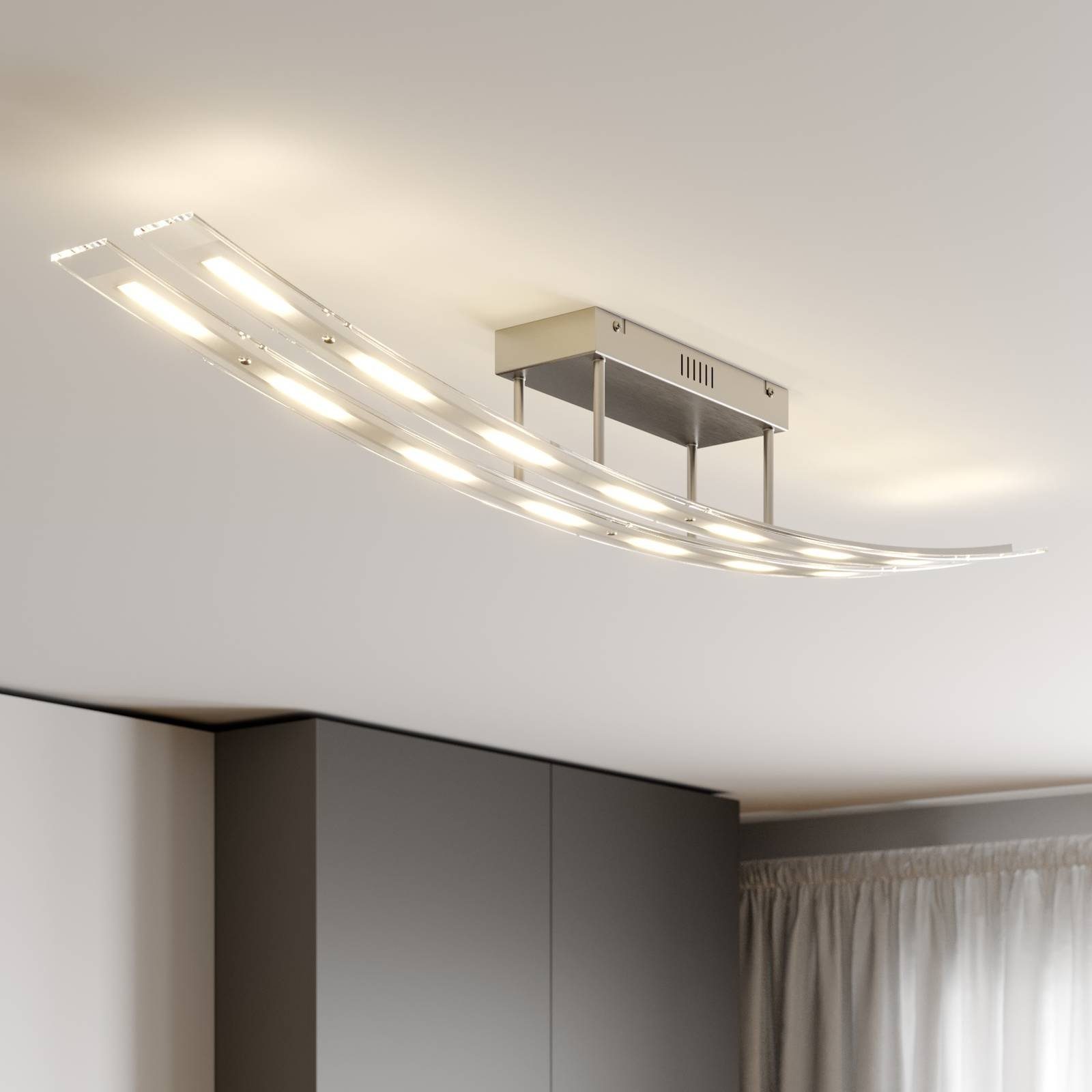 Lindby Deckenleuchten Jarda, LED, Glas Transparent warmweiß IP20, 16 x 4,5 W LED, warmweiß