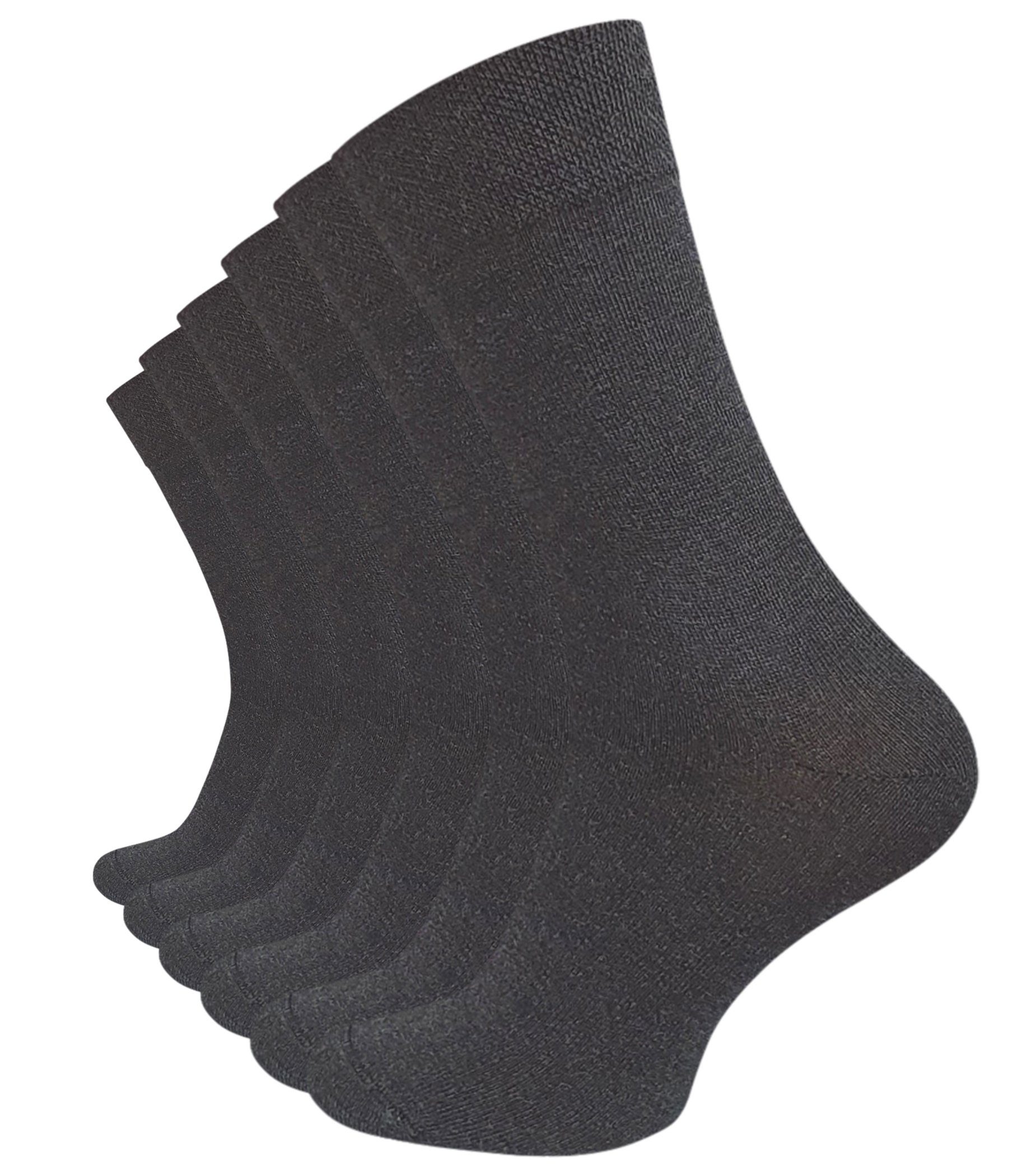 Cotton Prime® Basicsocken ohne Gummibund (6-Paar) weiche Baumwollqualität anthrazit | Socken