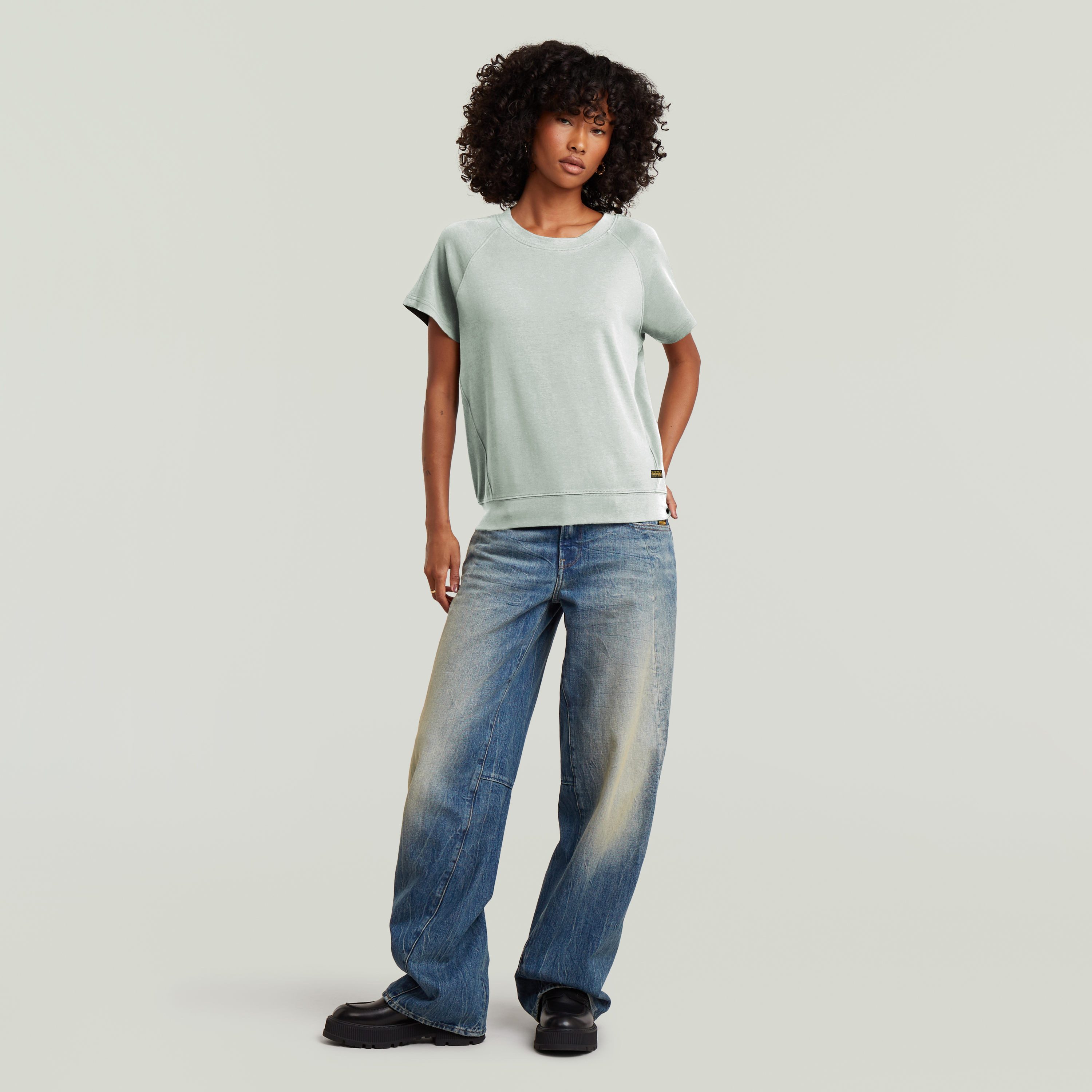 G-STAR T-Shirt Raglan Rundhalsform, mit angesetztem Bündchen – Bild 4 von 5