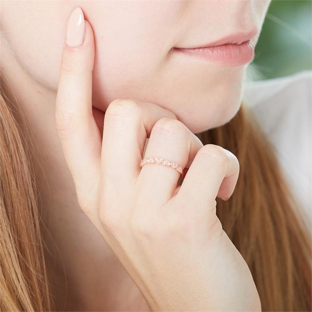 Unique Goldring Ring Herzen 585er Roség...